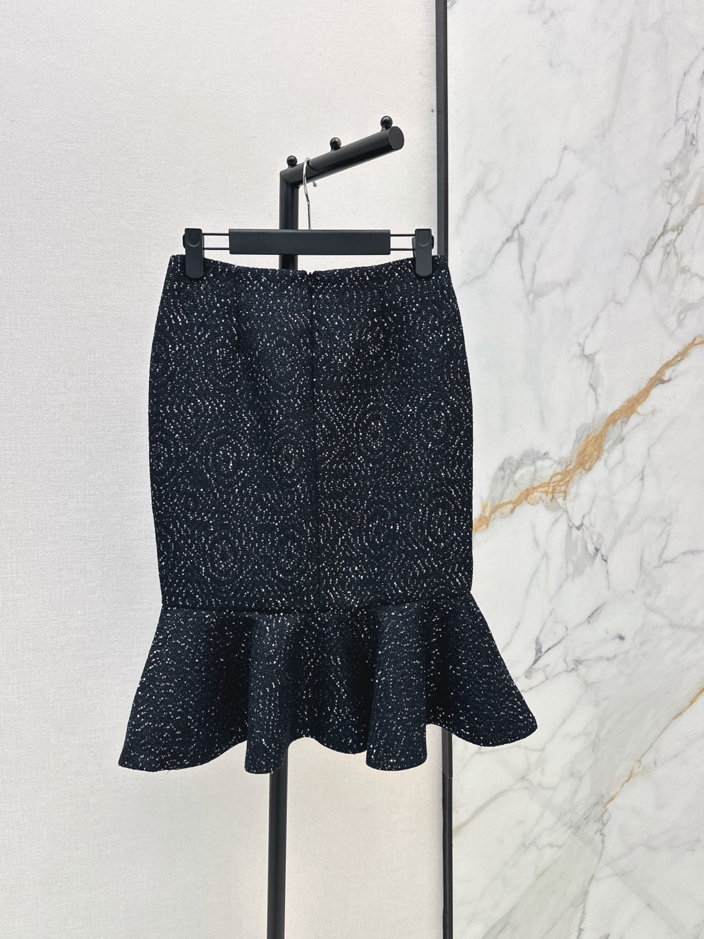 CD 26fw shimmer flounce-hem skirt