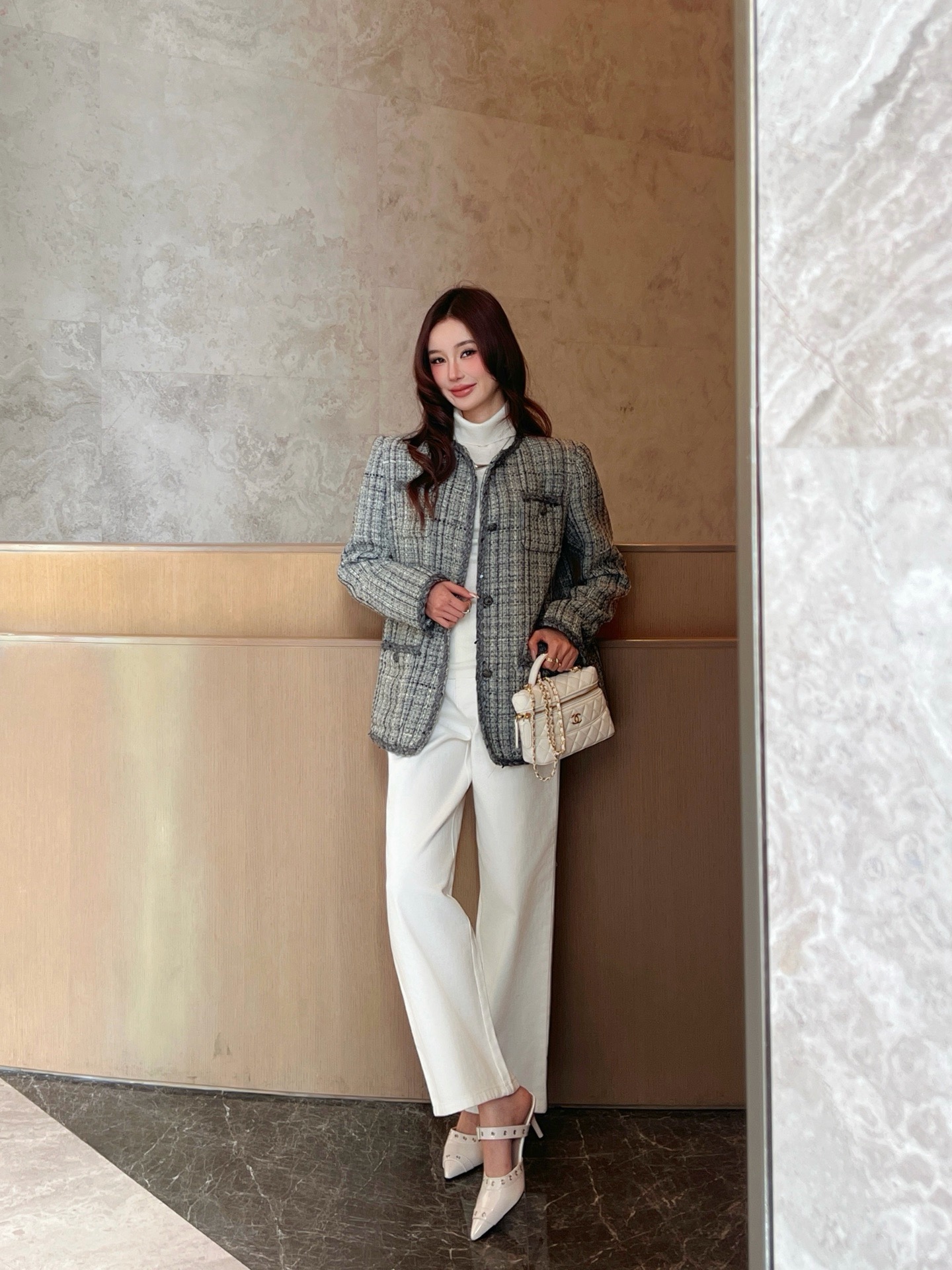 Chan 26fw tweed woven jacket