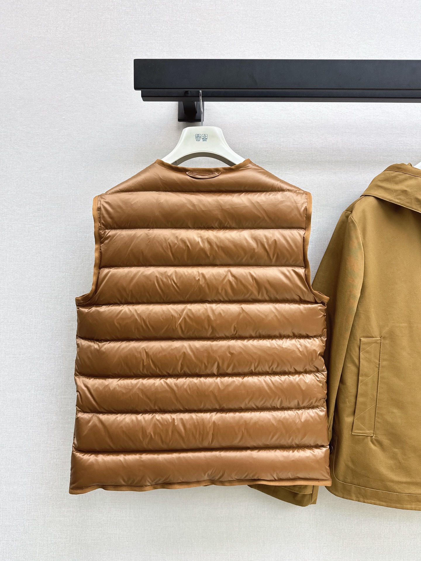Monc 26fw down vest hooded trench coats sets