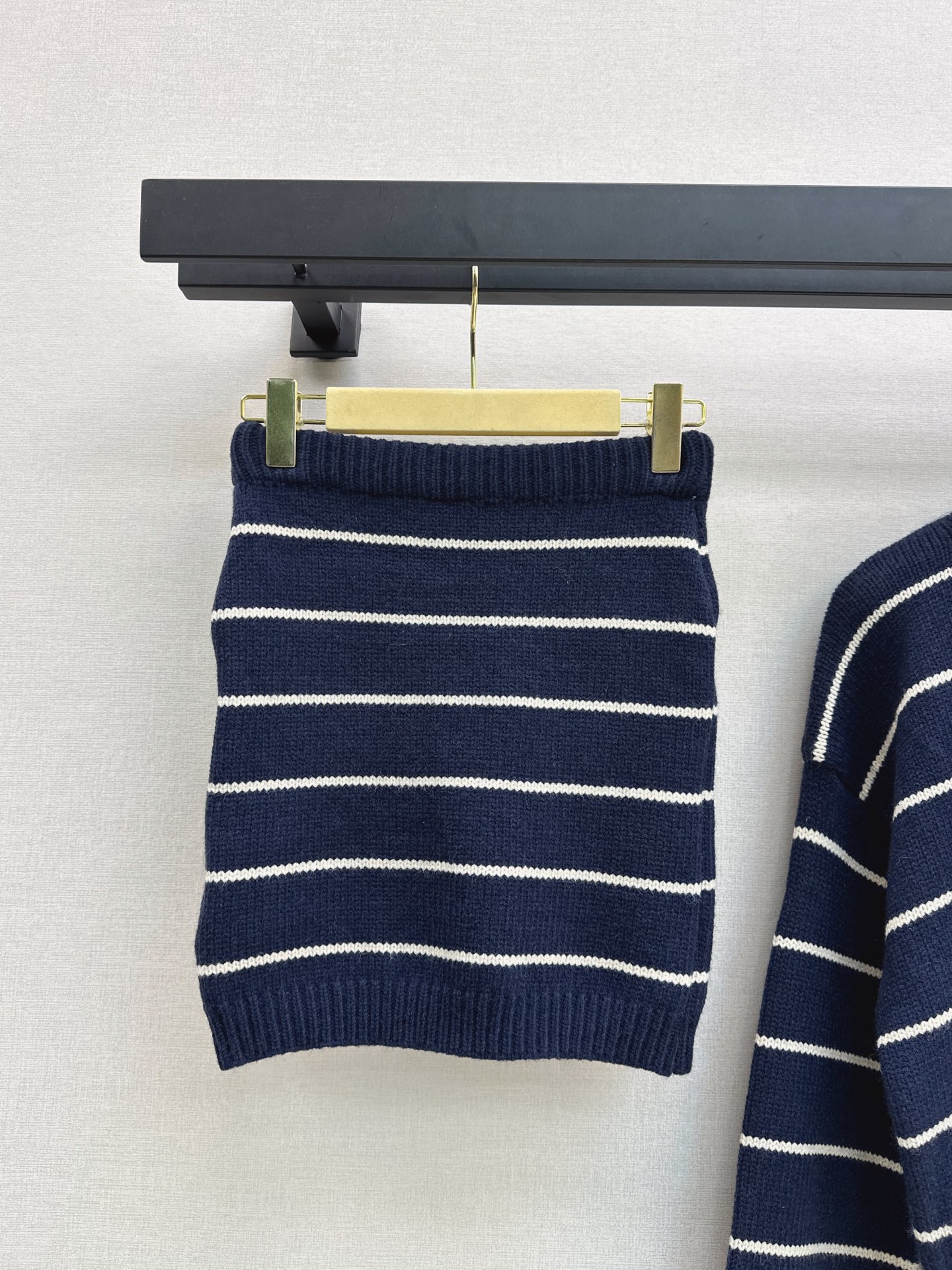 Miu 26fw stripe knitwear skirt sets