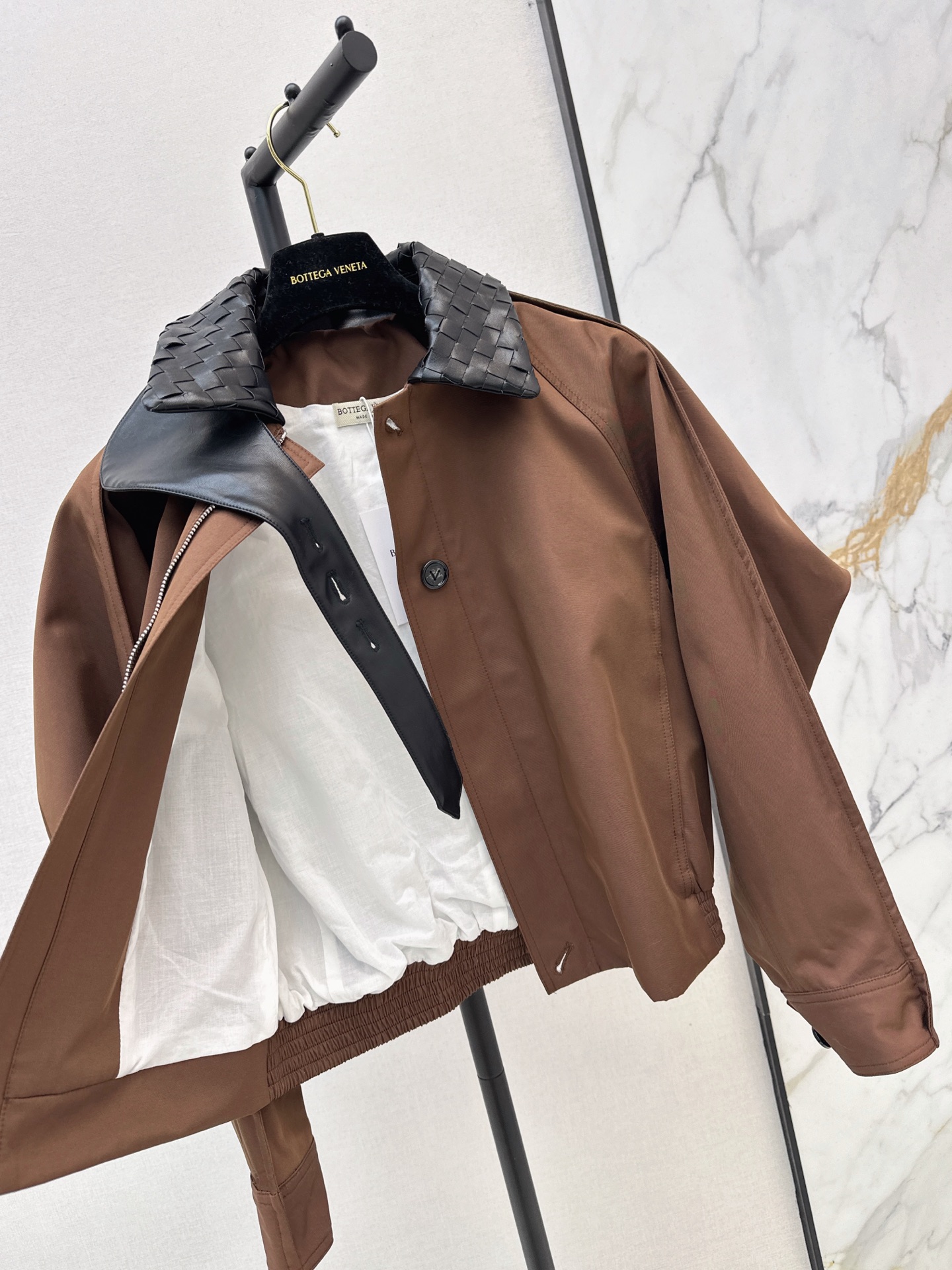 Bott 26fw woven neck cropped jacket