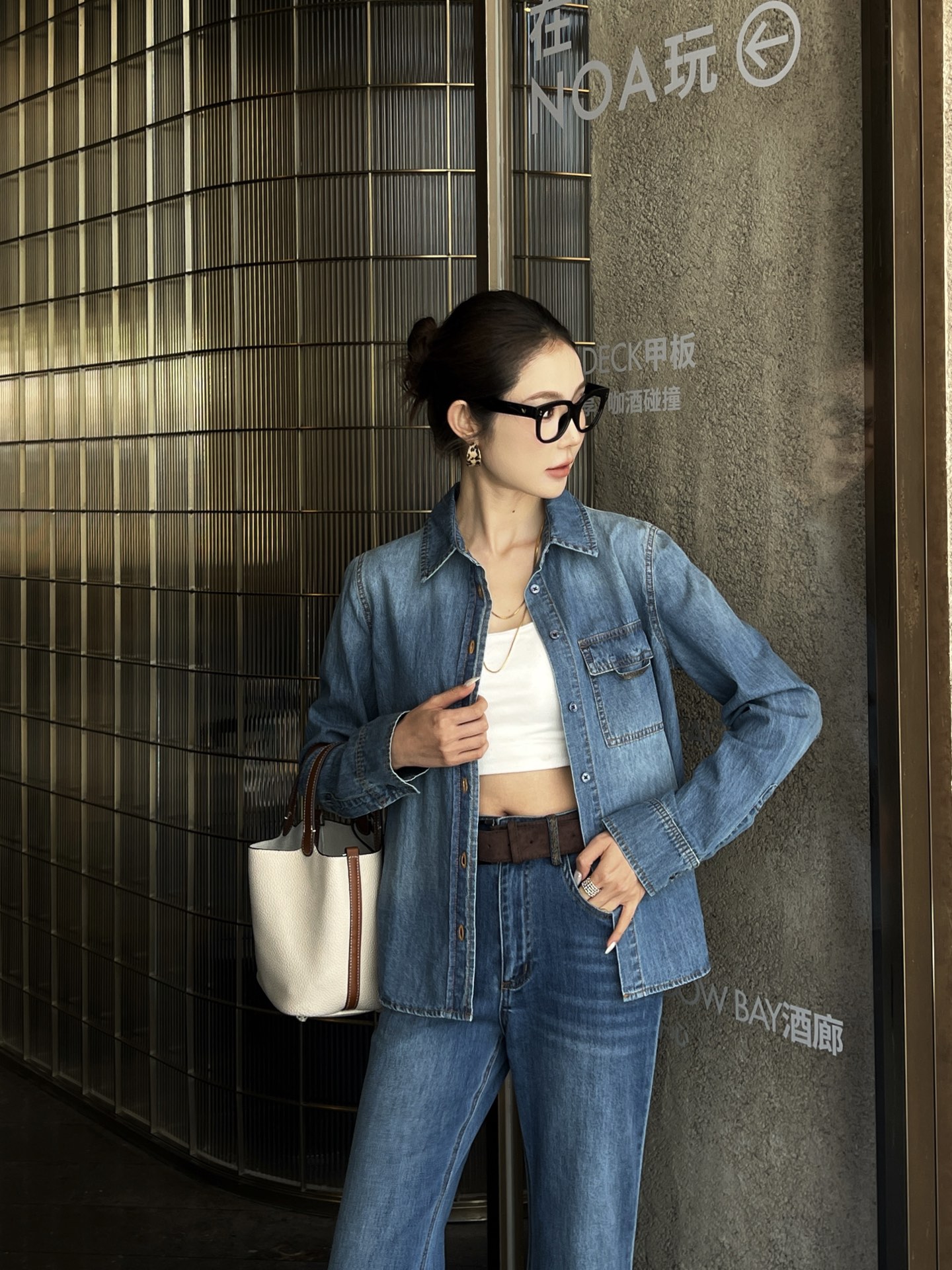 Brun 26fw denim shirt