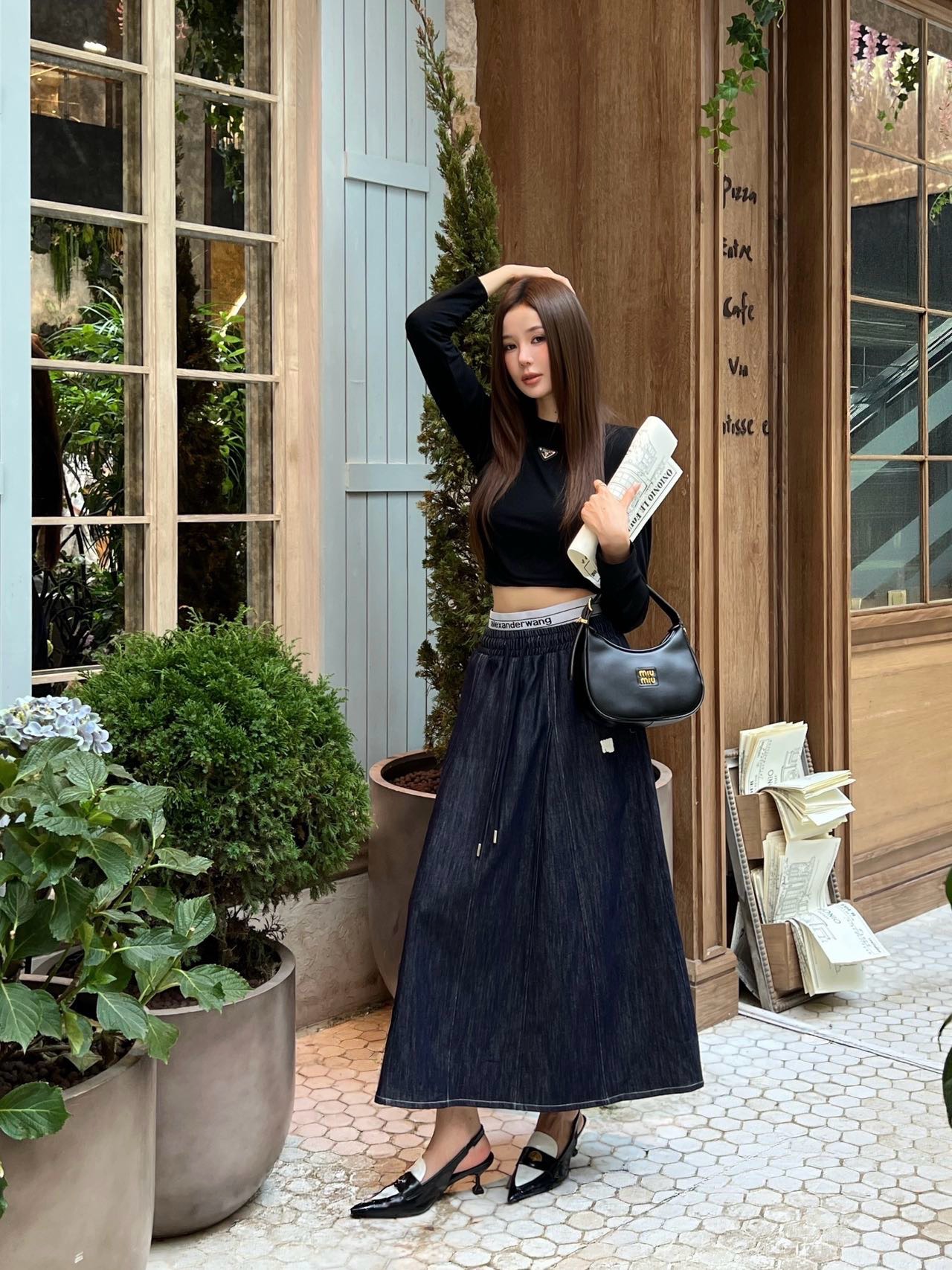 Alex 26fw drawstring skirt