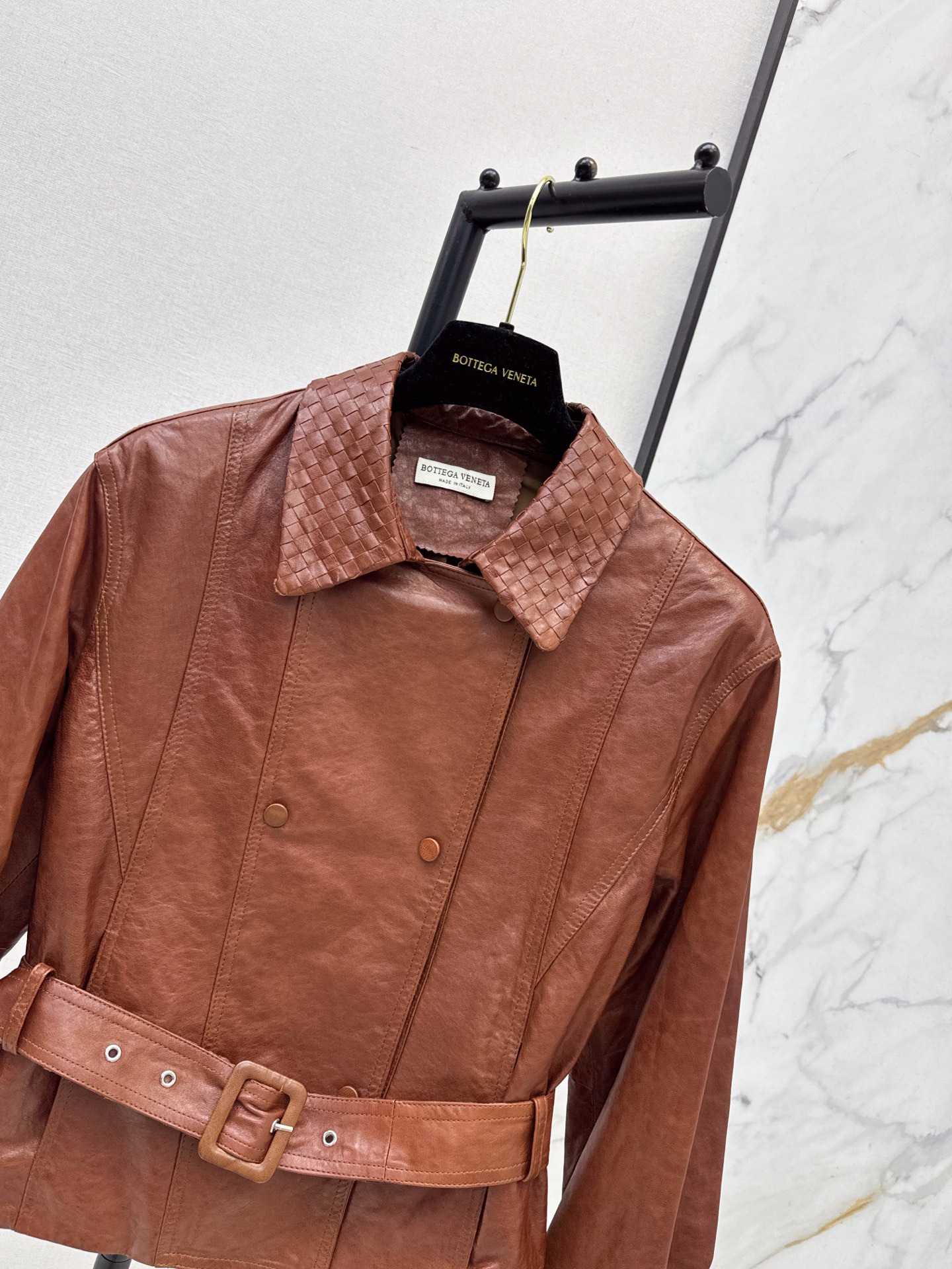 Bott 26fw belted leather jacket