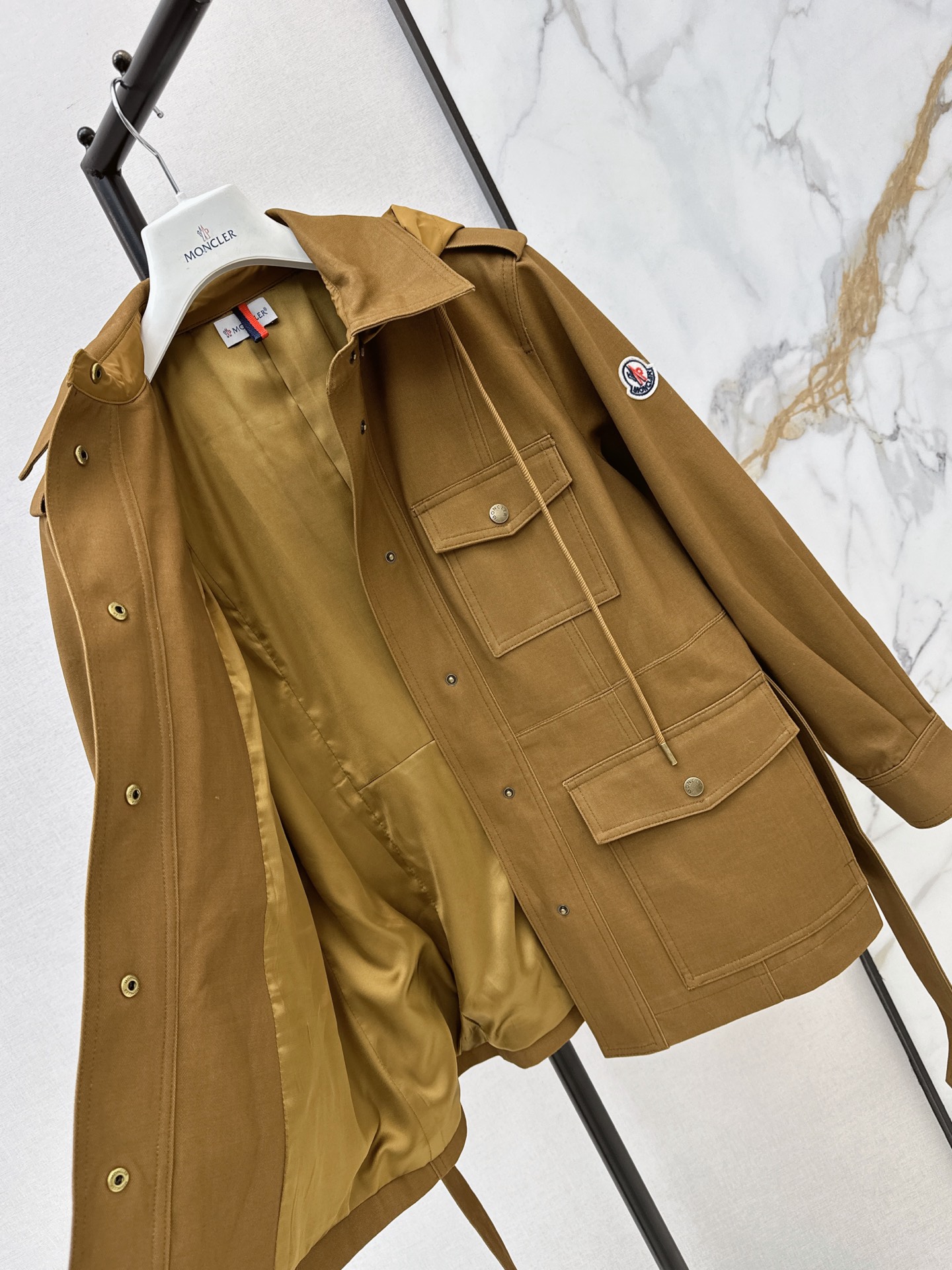 Monc 26fw hooded belted trench coats
