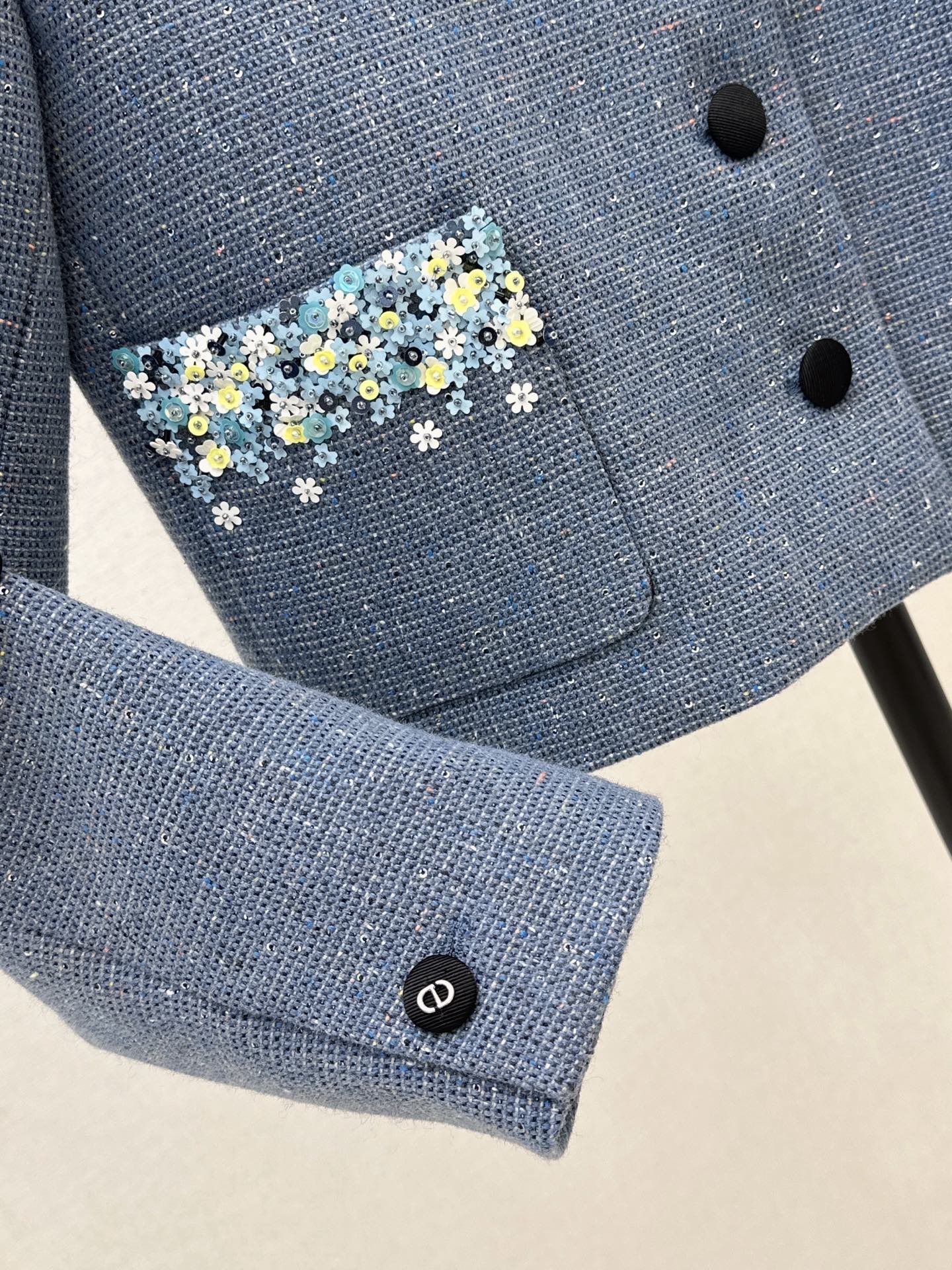 CD 26fw cropped beading tweed jacket