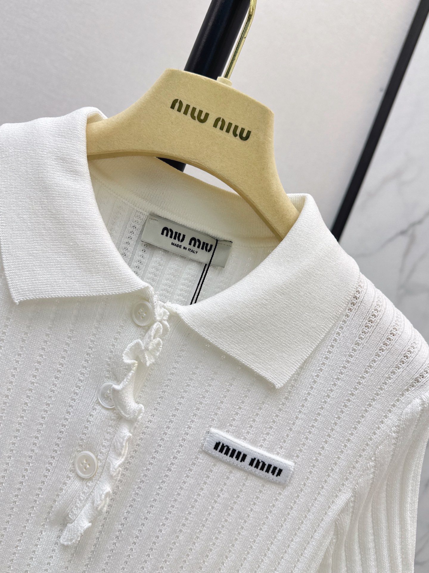 Miu 26fw polo knit top