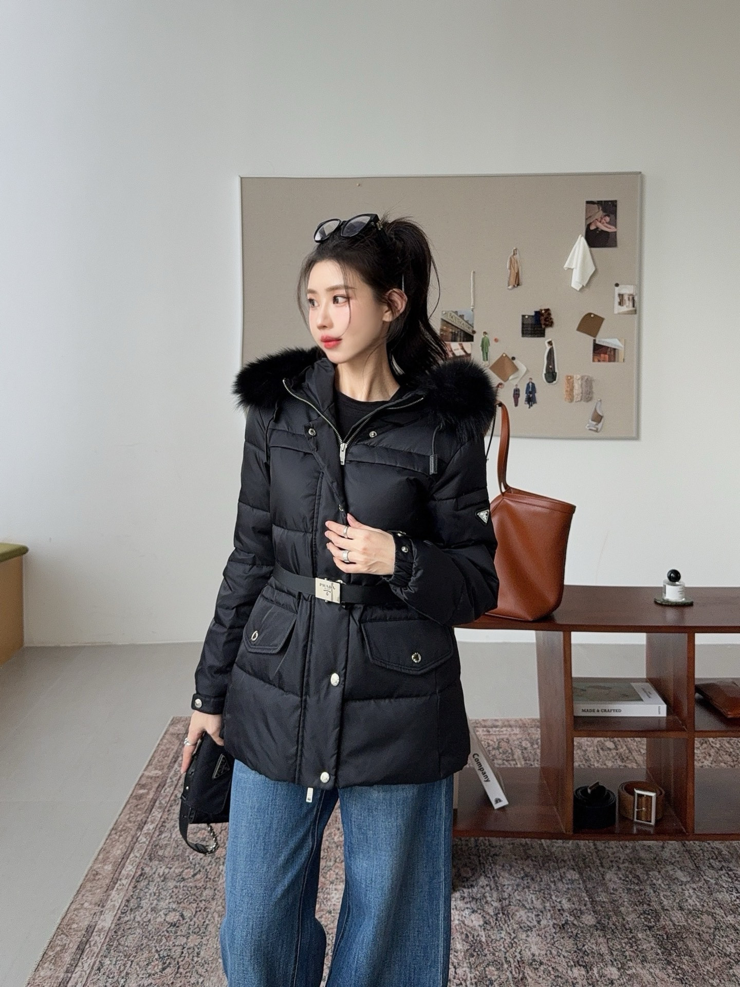 Pra 26fw hooded down jacket