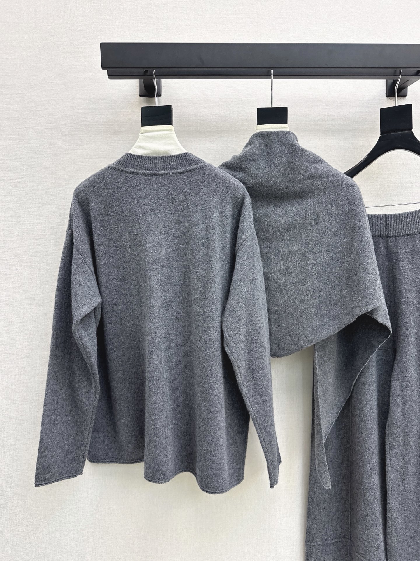 Row 26fw wool cape sweater pants sets
