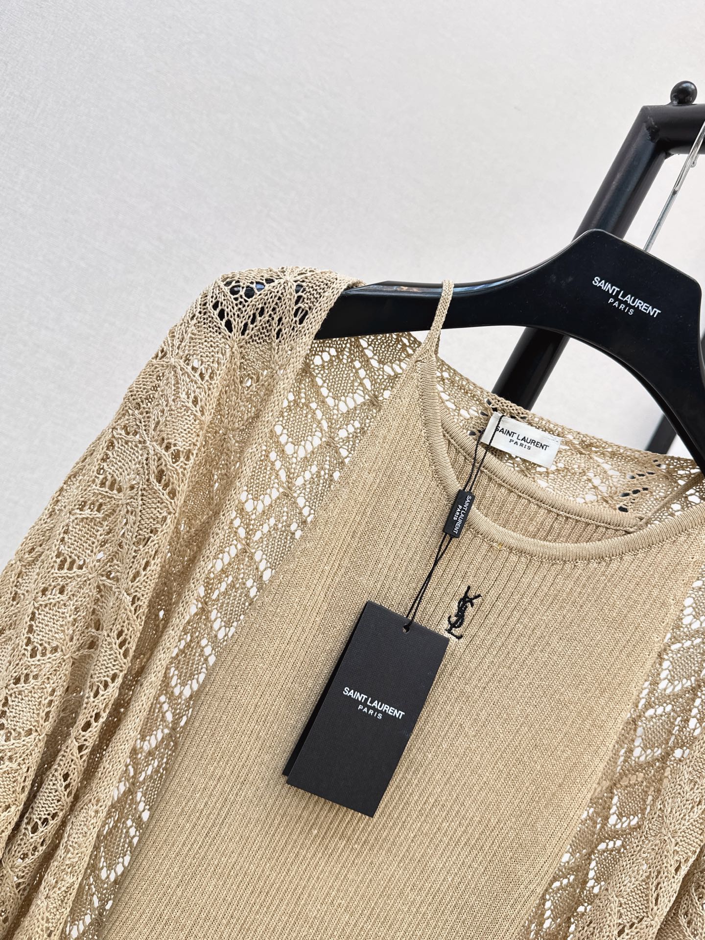 Sain 26fw hollow knit cardigan vest sets