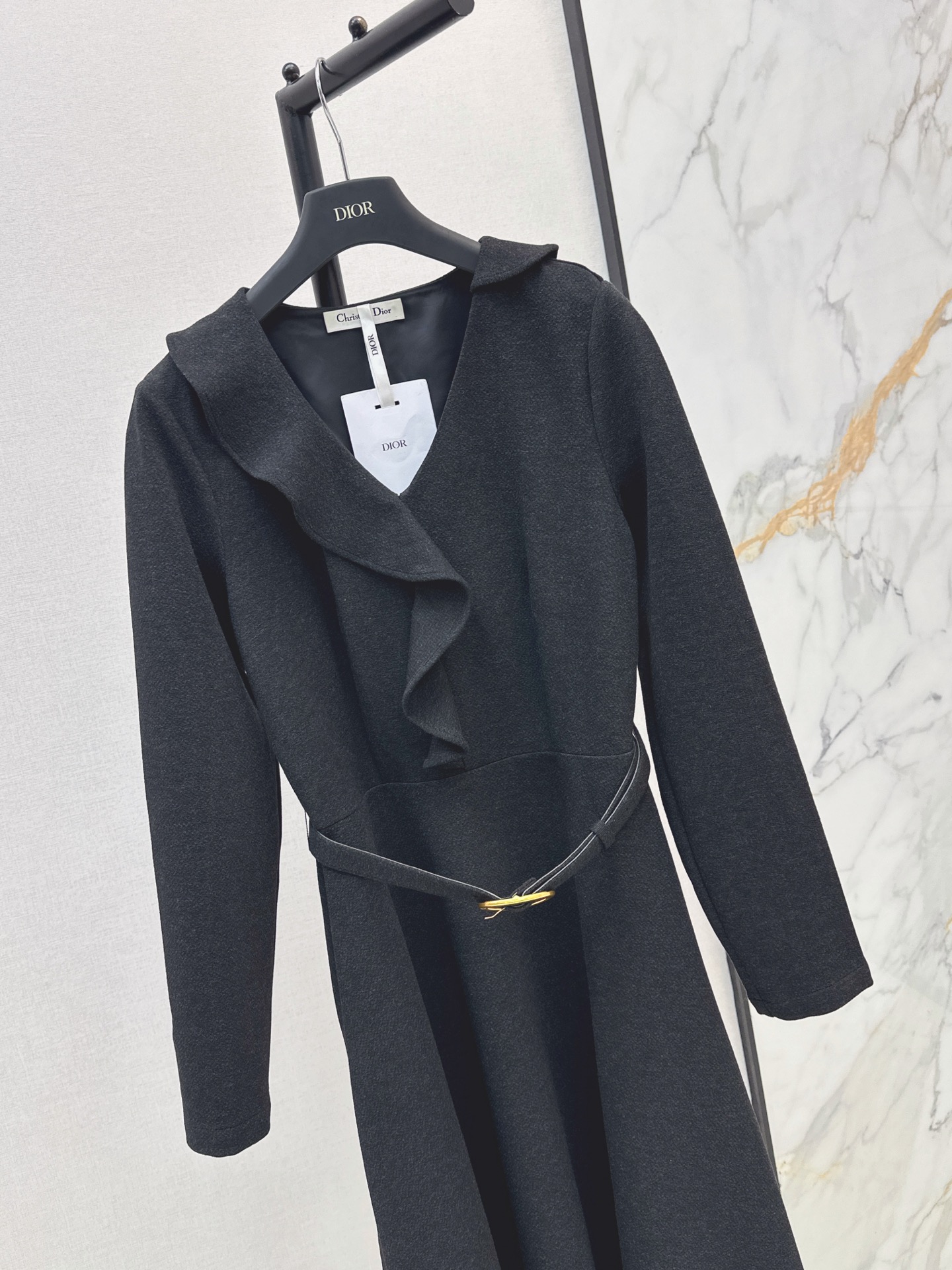 CD 26fw ruffle belted dress