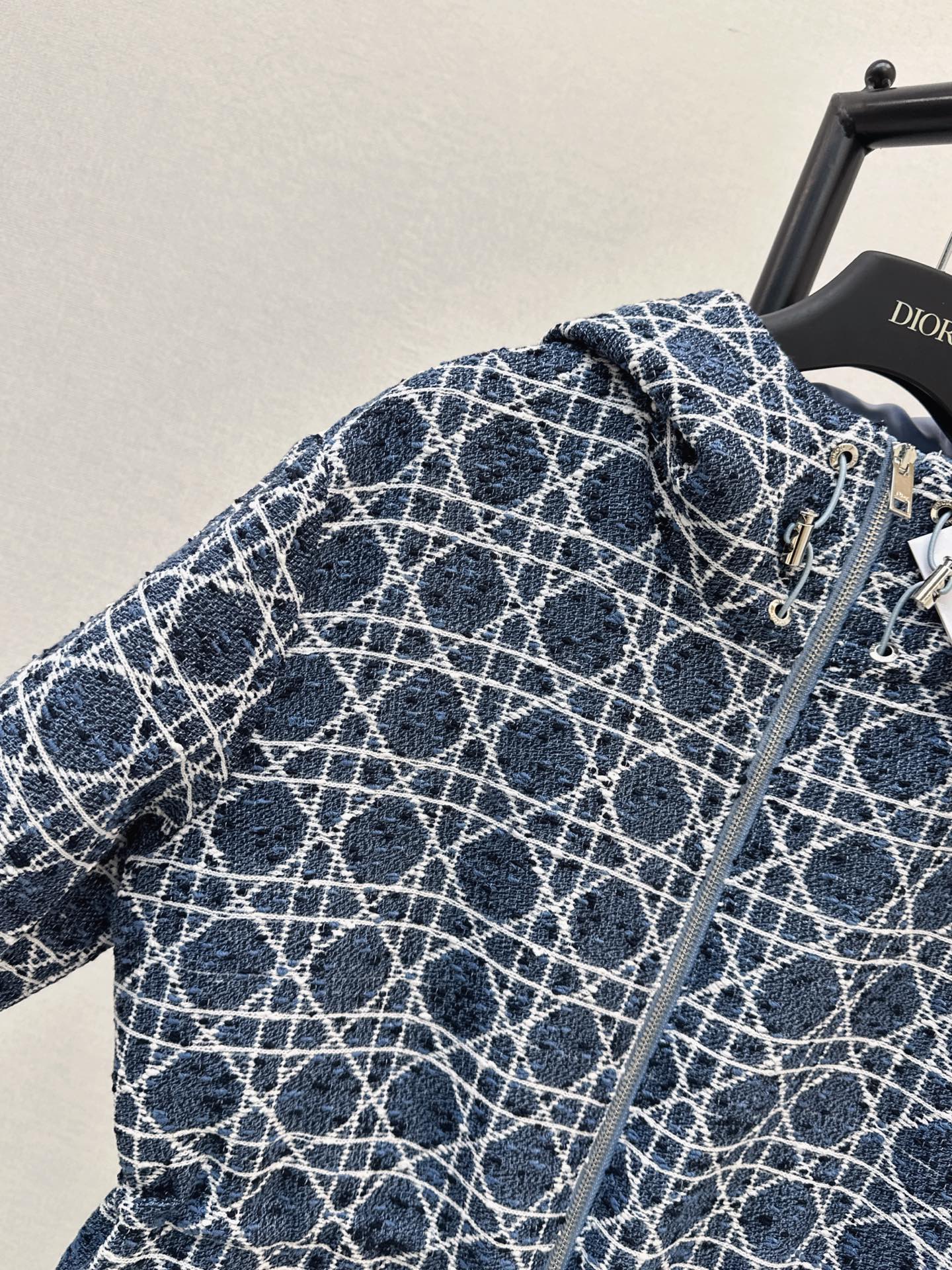 CD 26fw check drawstring hooded jacket