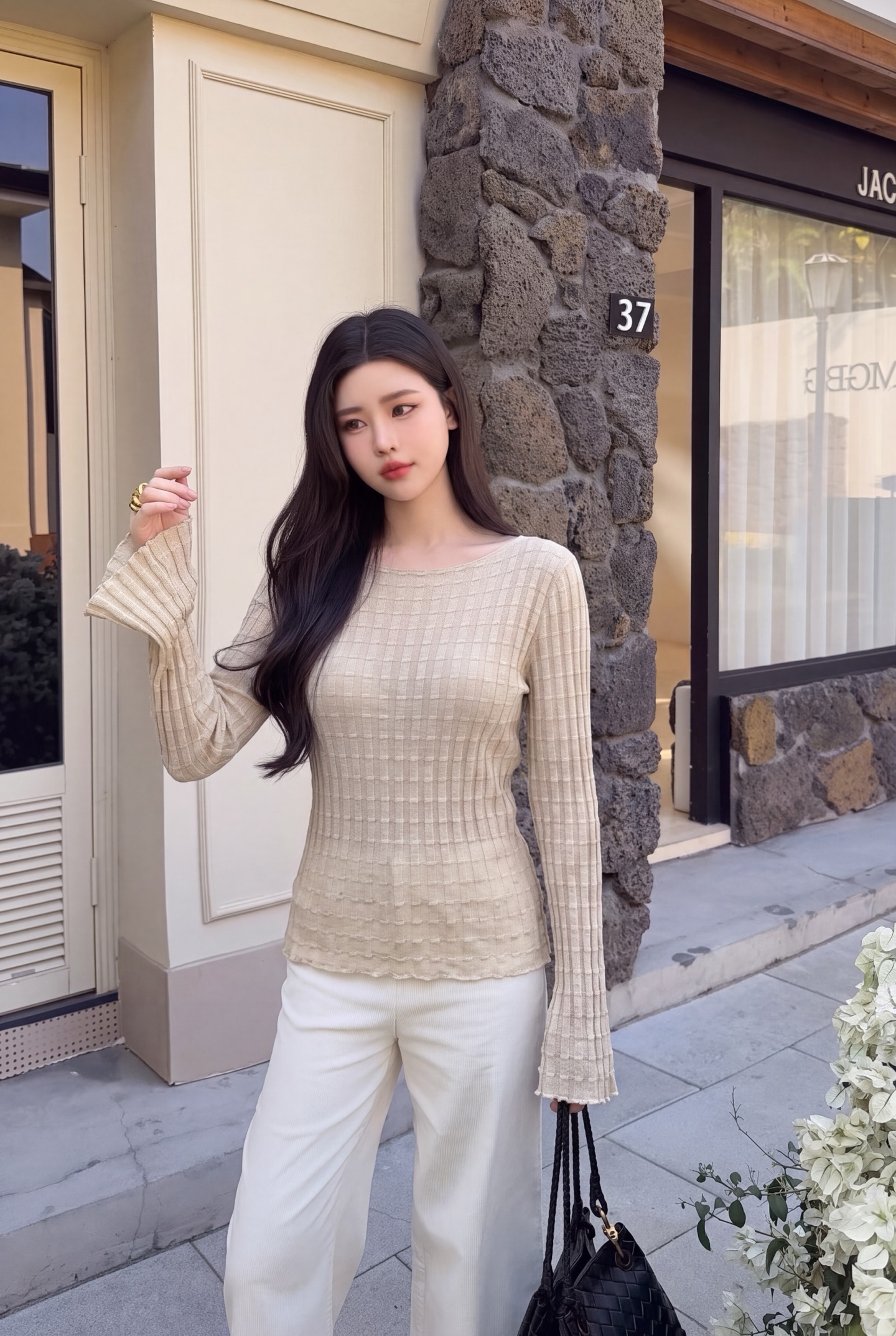 Brun 26fw slim-fit knitwear
