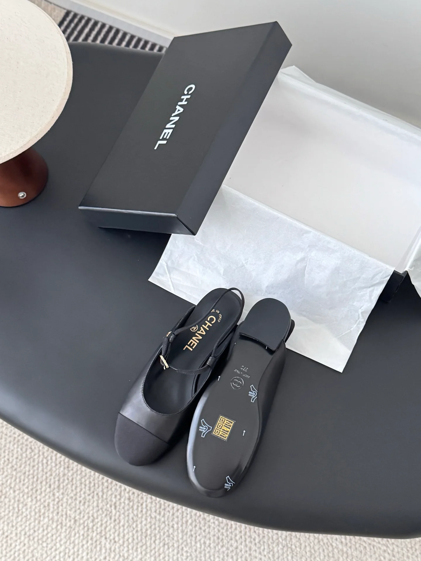 Chan 25fw slingback mary jane flats
