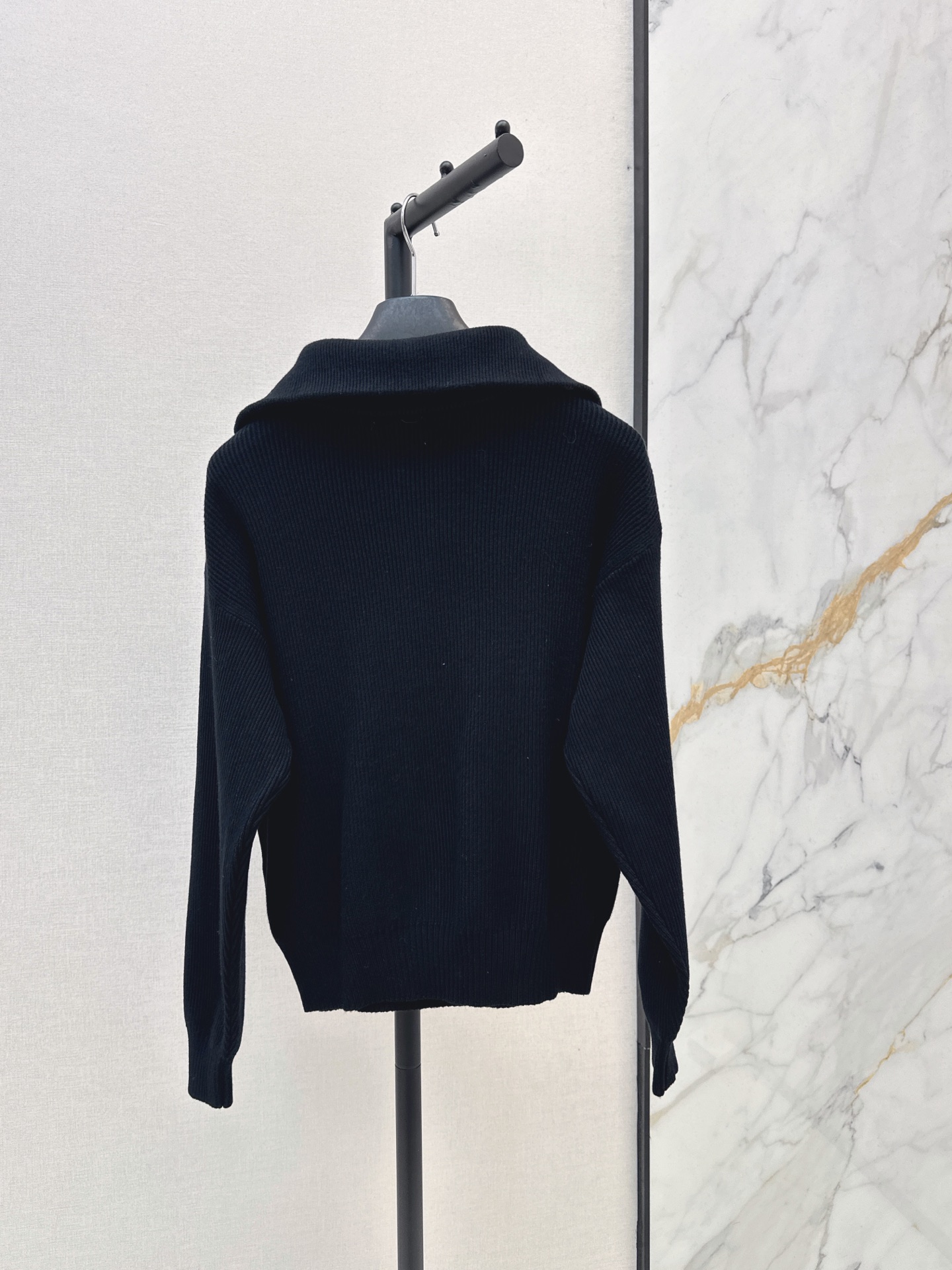 Chan 26fw zip-half knit sweater