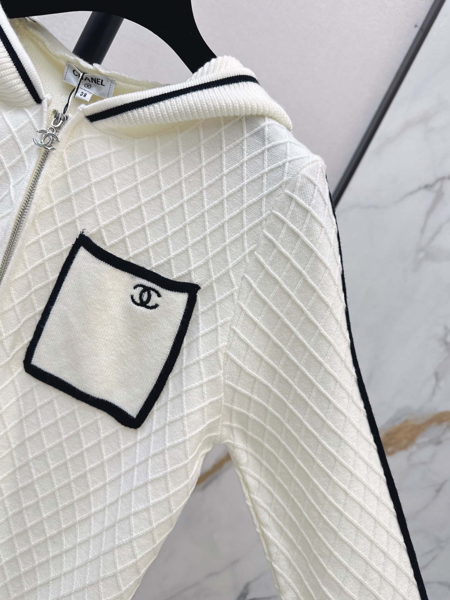 Chan 26fw hooded knit cardigan