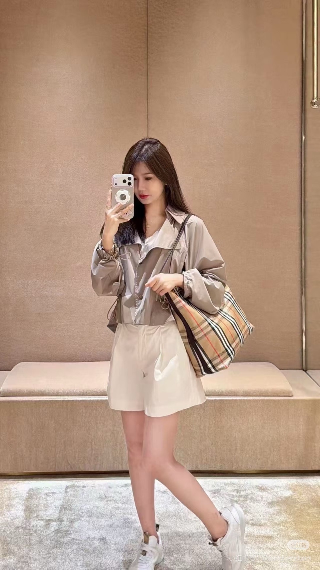 Bur 26fw cropped drawstring hooded trench coats