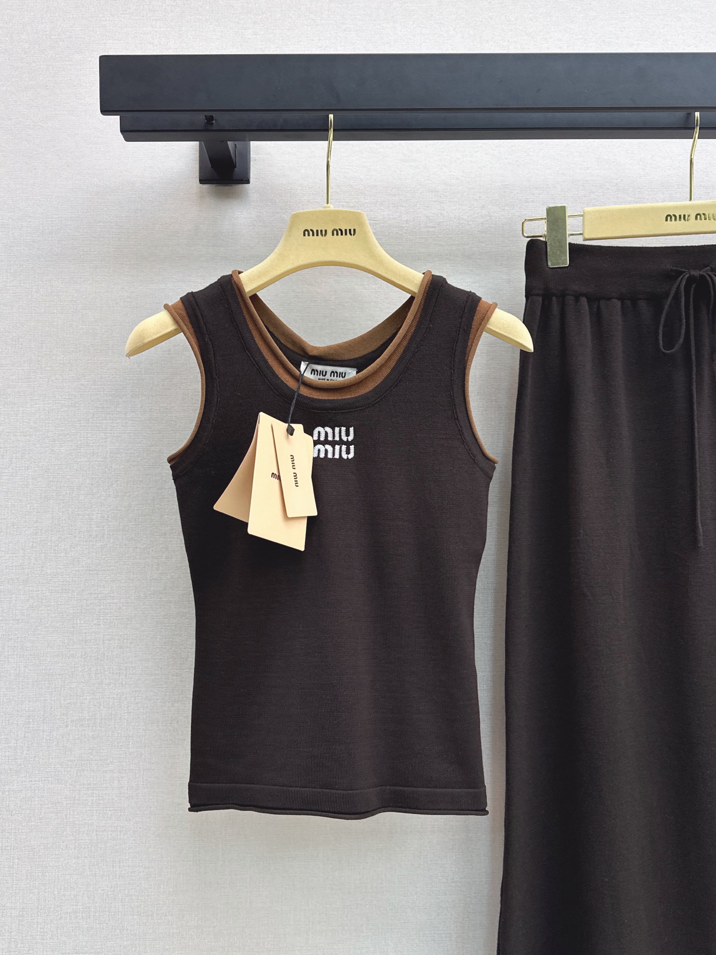 Miu 26fw knit vest skirt sets