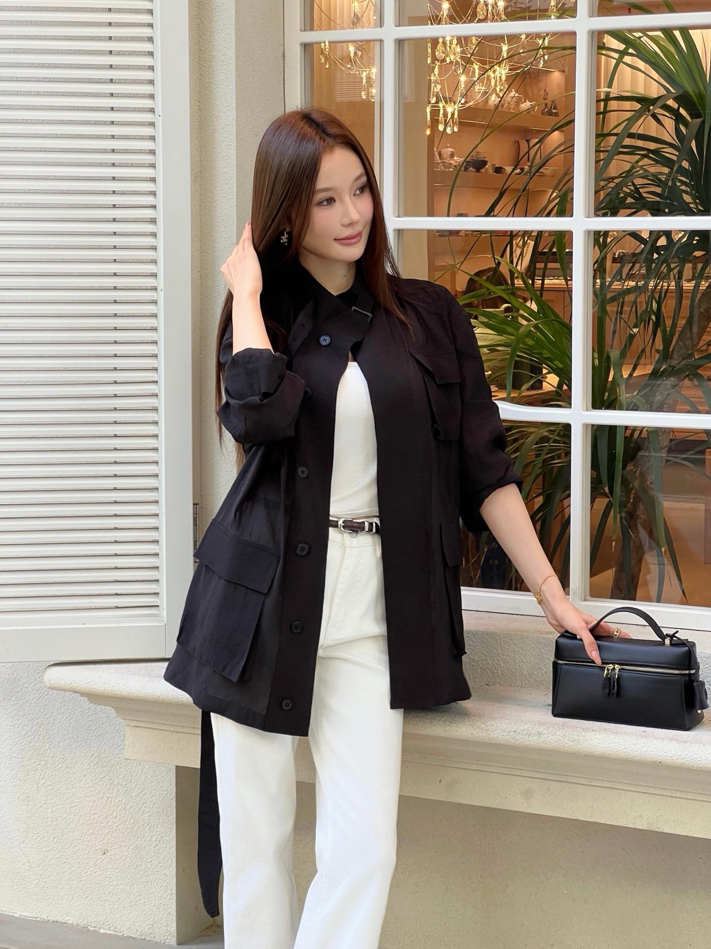 Ralp 26fw stand collar belted jacket