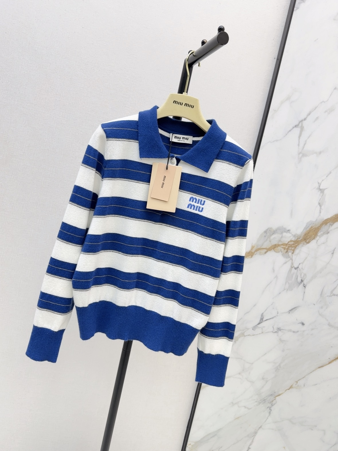Miu 26fw stripe knit sweater