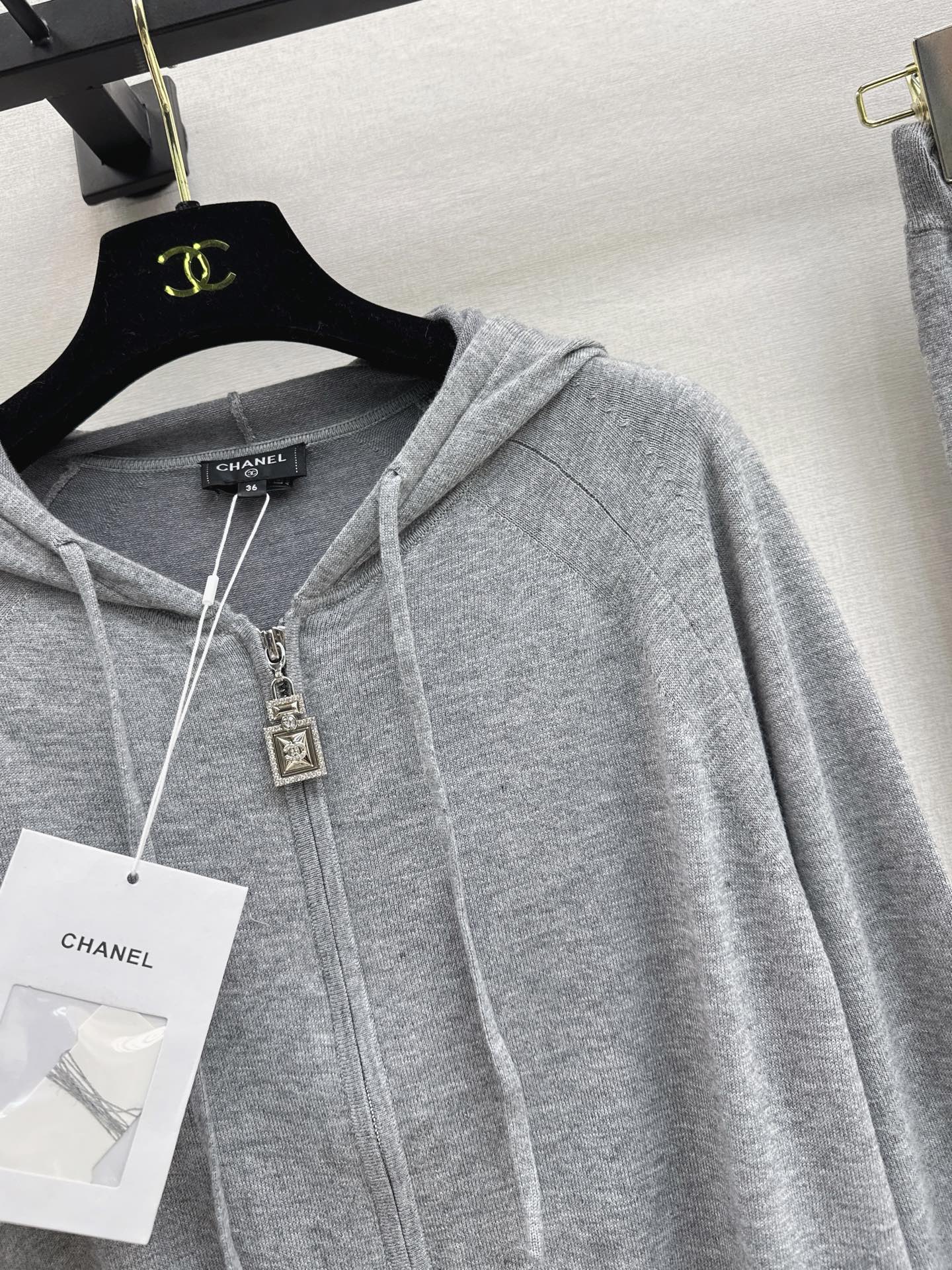 Chan 26fw knit hooded jacket pants sets