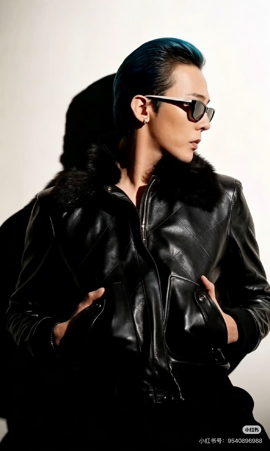 Chan 26fw fur-trim leathjer jacket