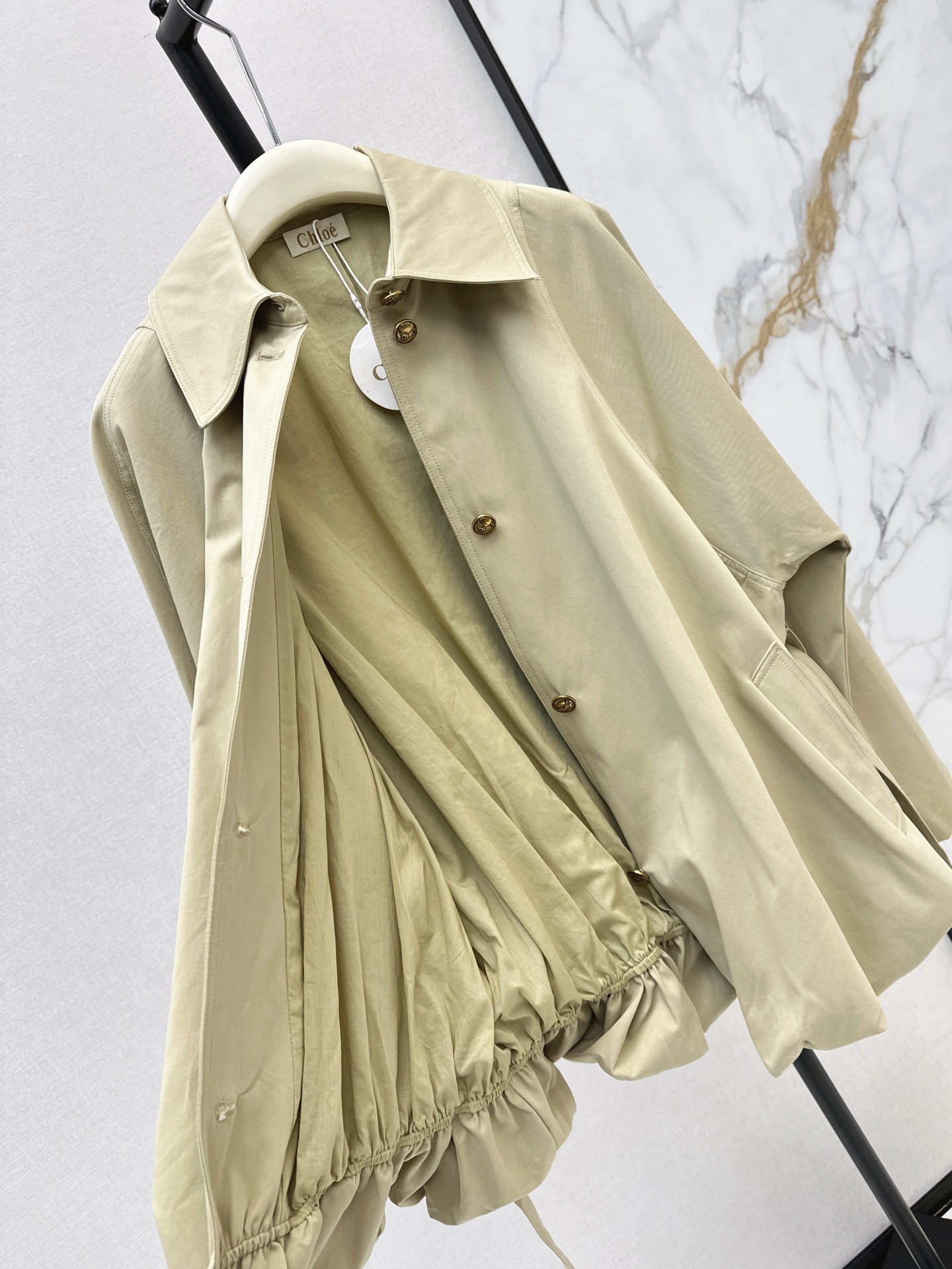 Chol 26fw belted cropped trench coats