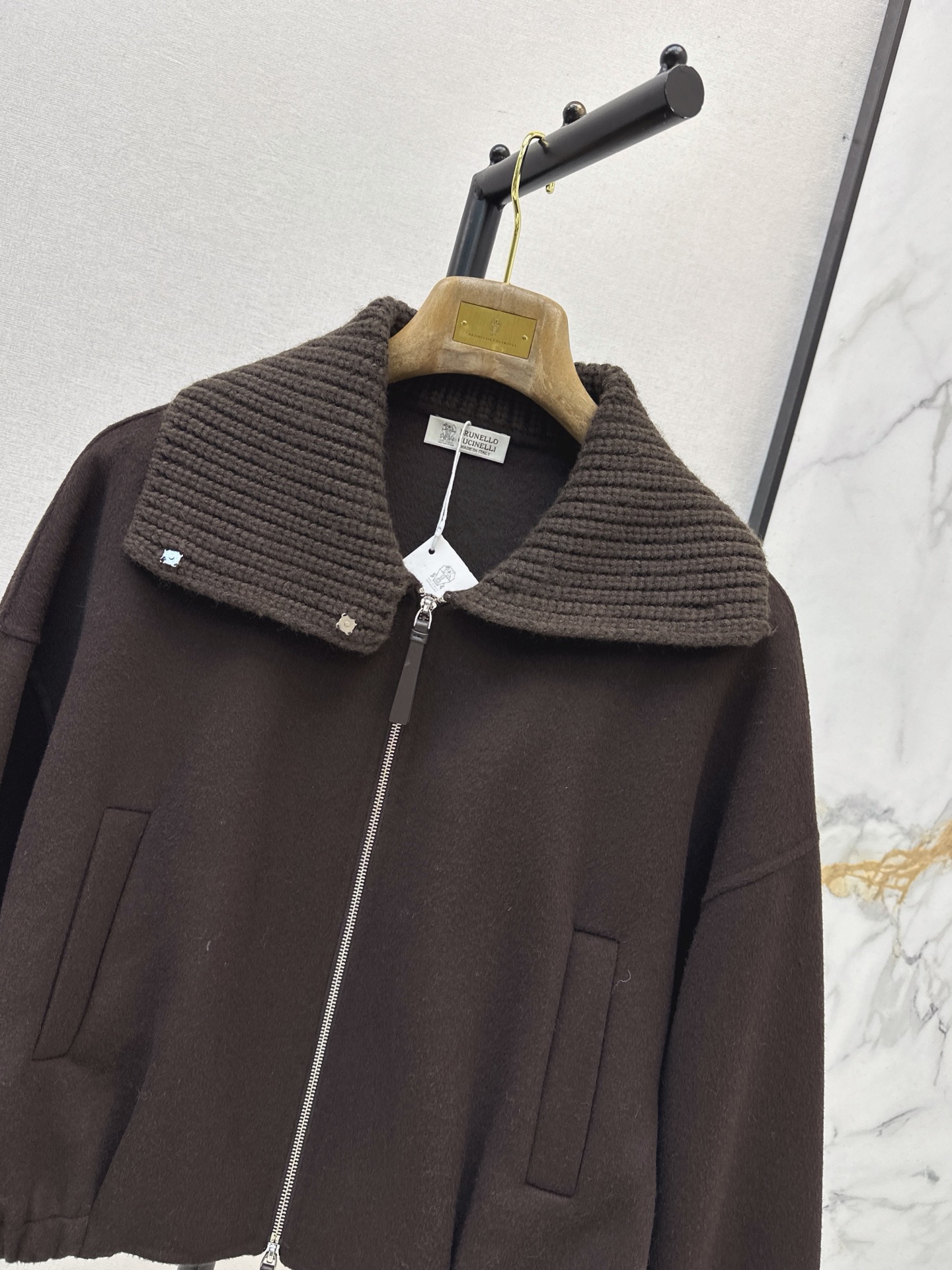 Brun 26fw cropped woolen jacket
