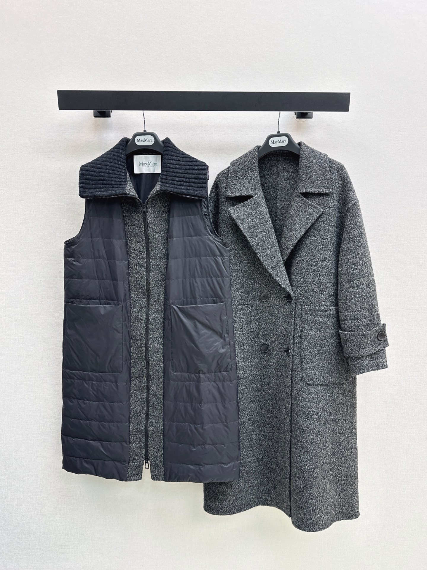 Max 26fw down vest double breasted overcoats set