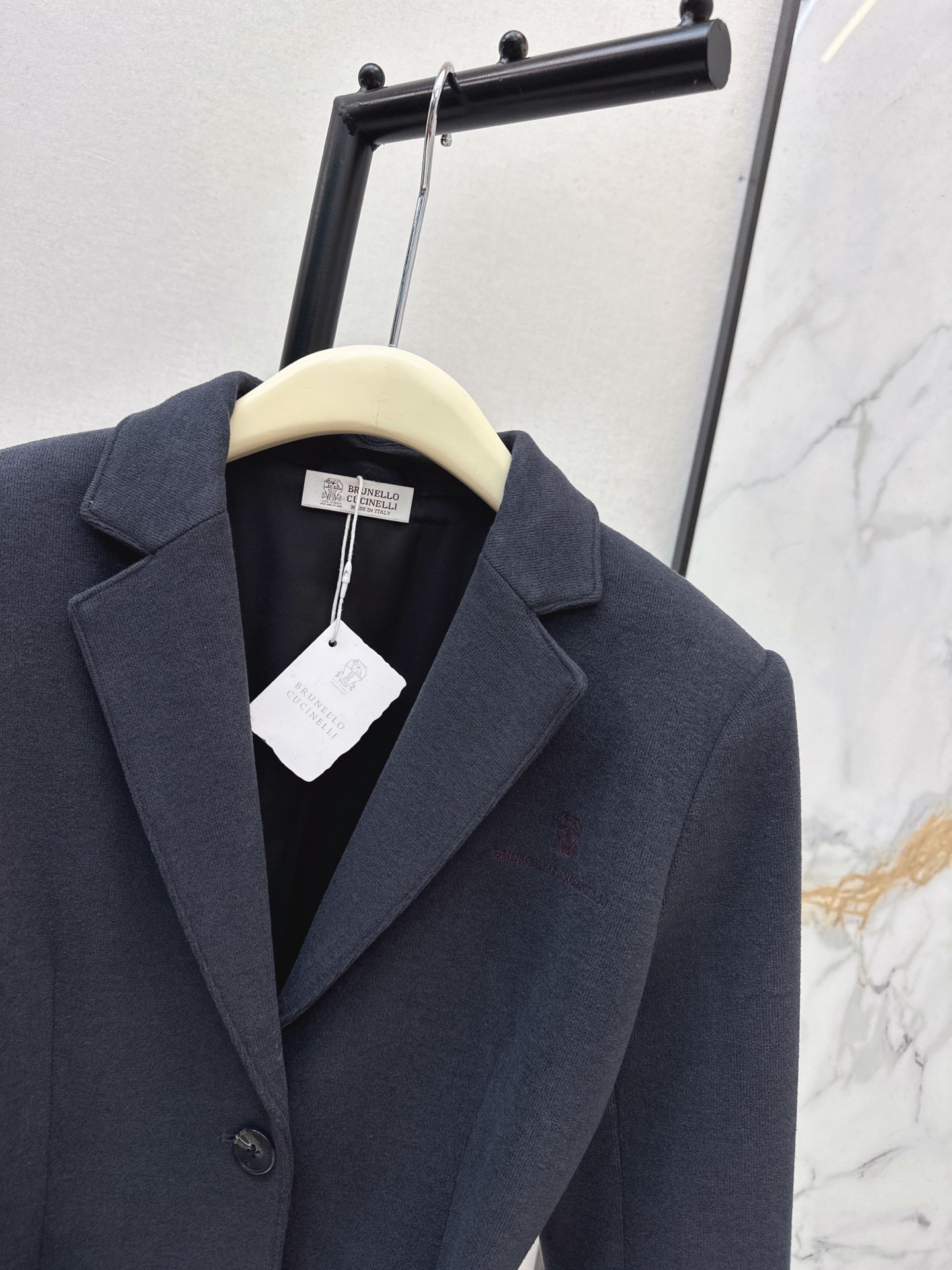 Brun 26fw knit belted blazer