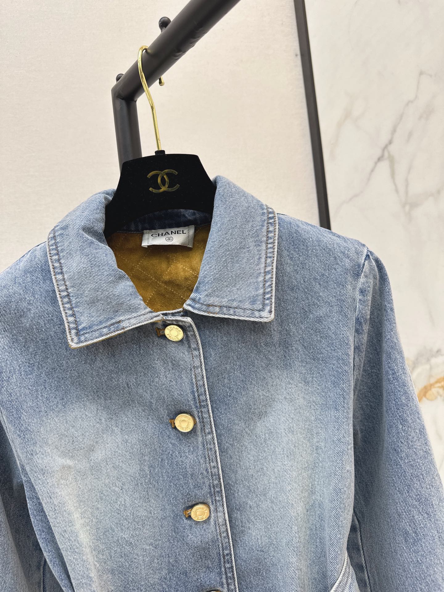 Chan 26fw belted denim jacket