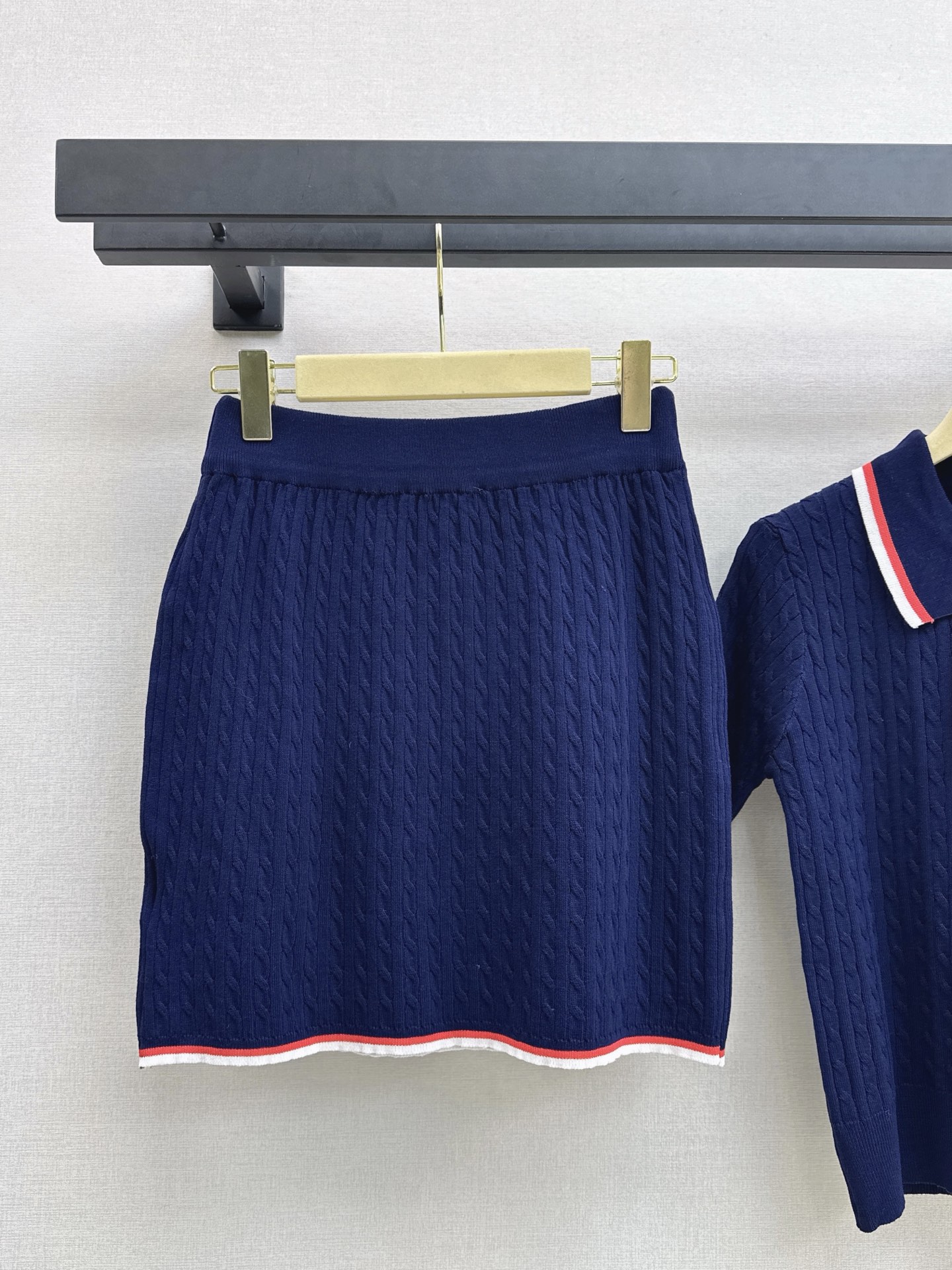 Miu 26fw knit polo skirt sets