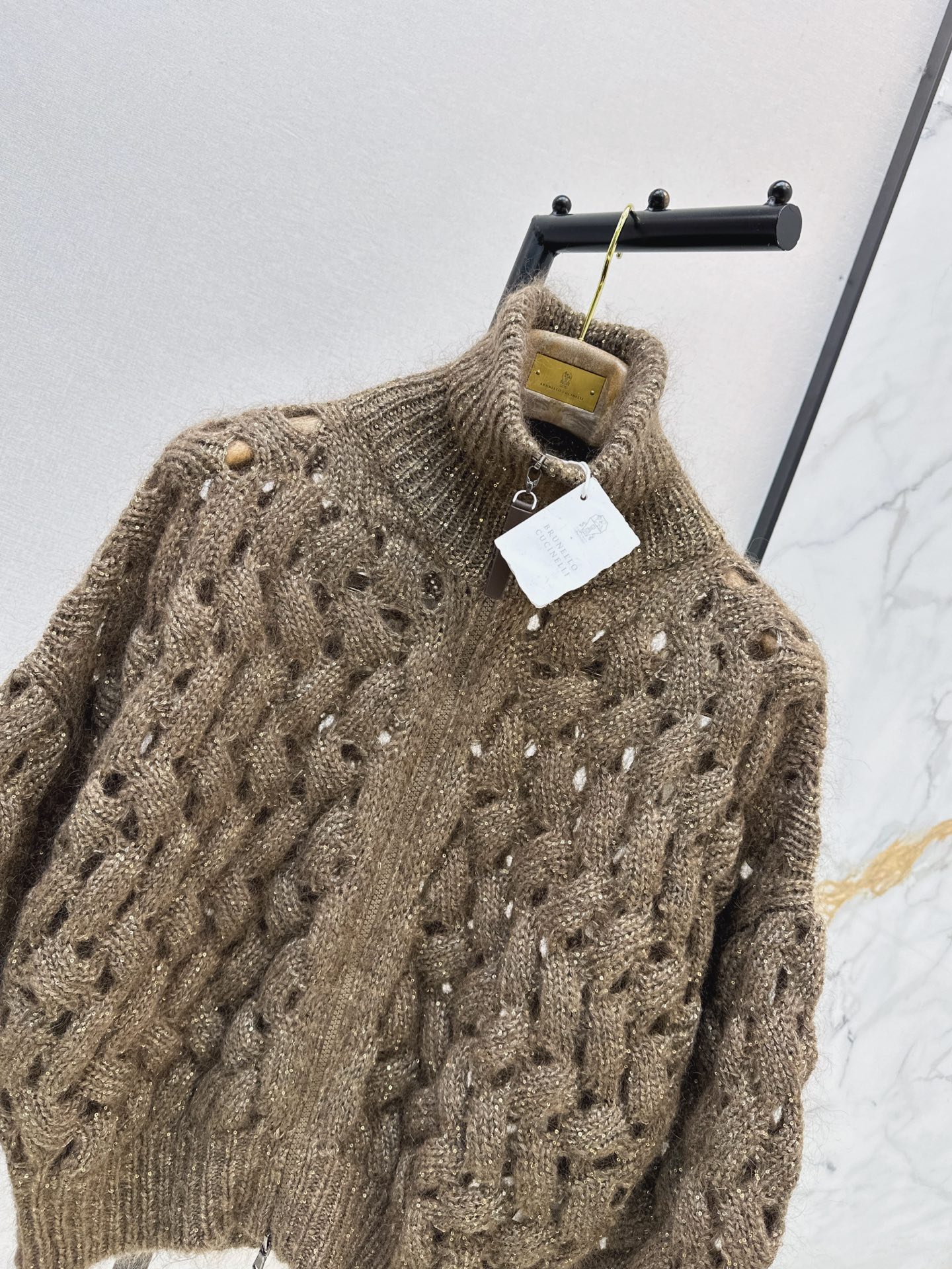 Brun 26fw zipper knit cardigan