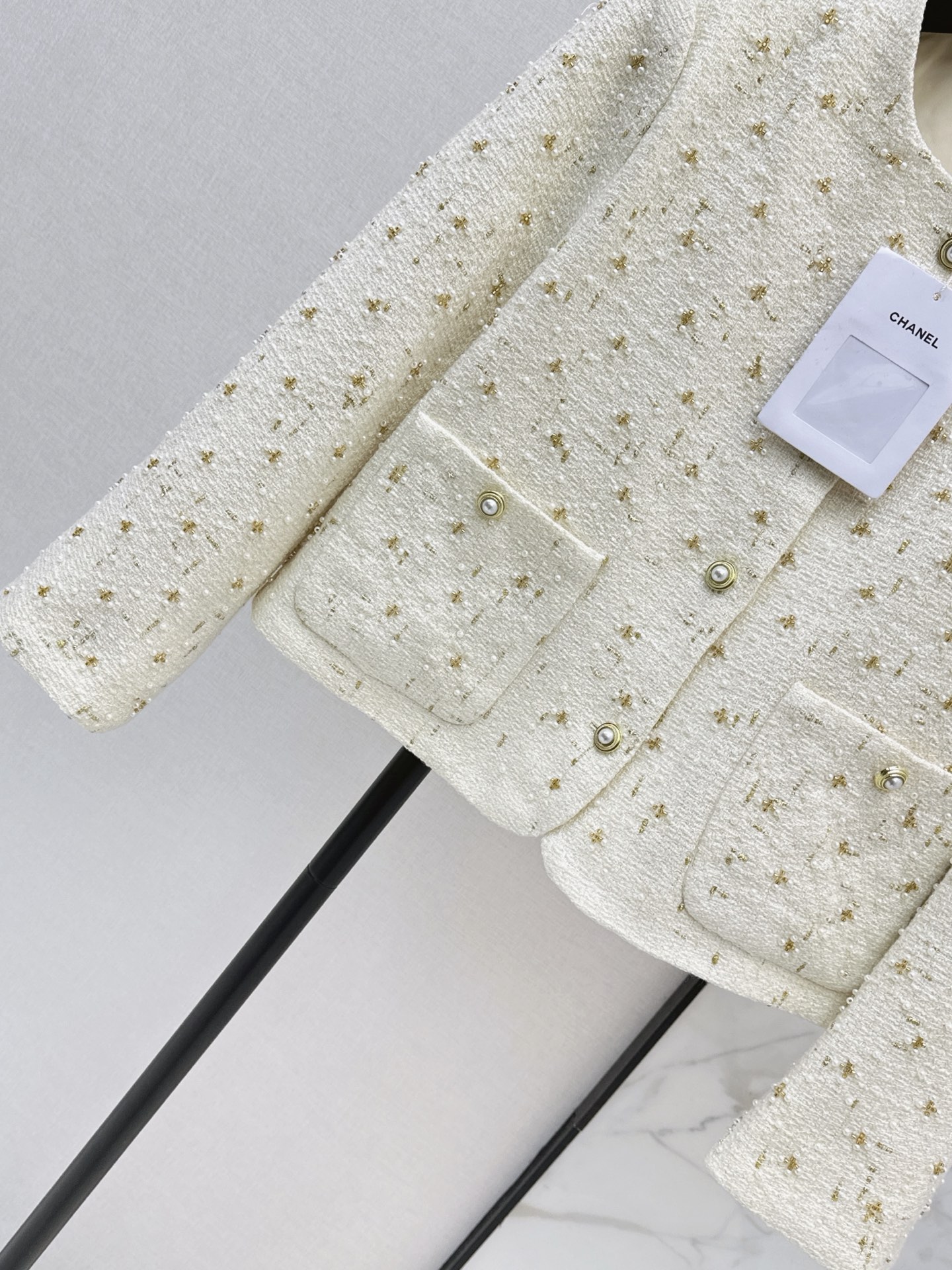 Chan 26fw beading woven jacket