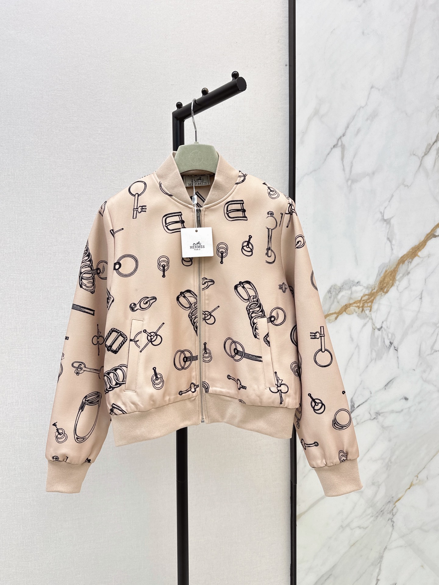 Her 26fw print zipper jacket