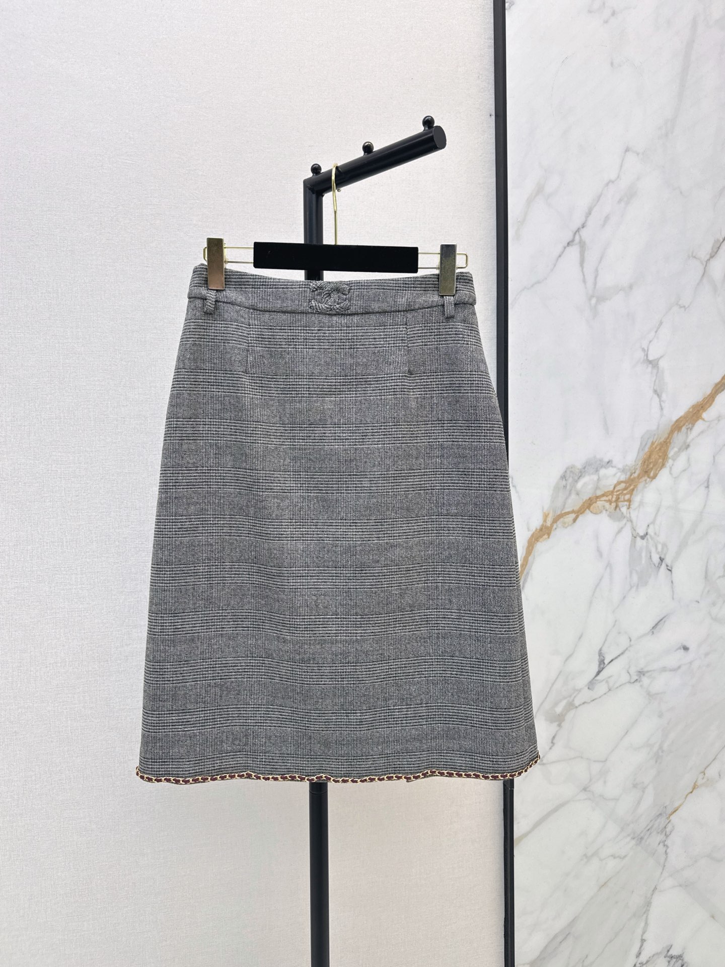 Chan 26fw houndstooth A-line skirt