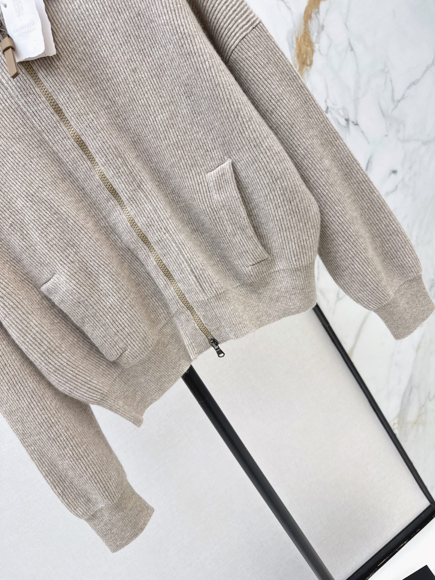 Brun 26fw beading knit cardigan