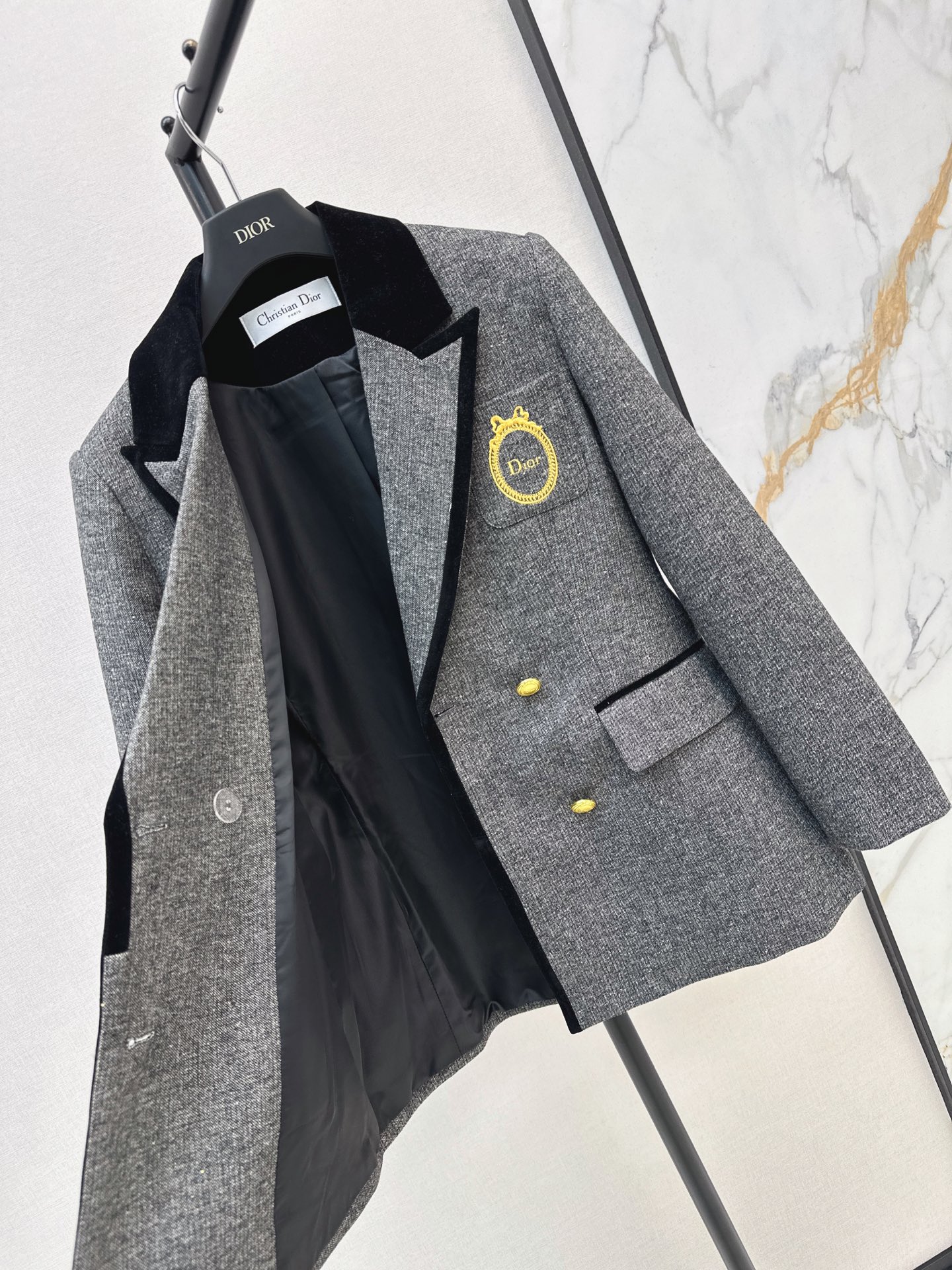CD 26fw velvet trim blazer