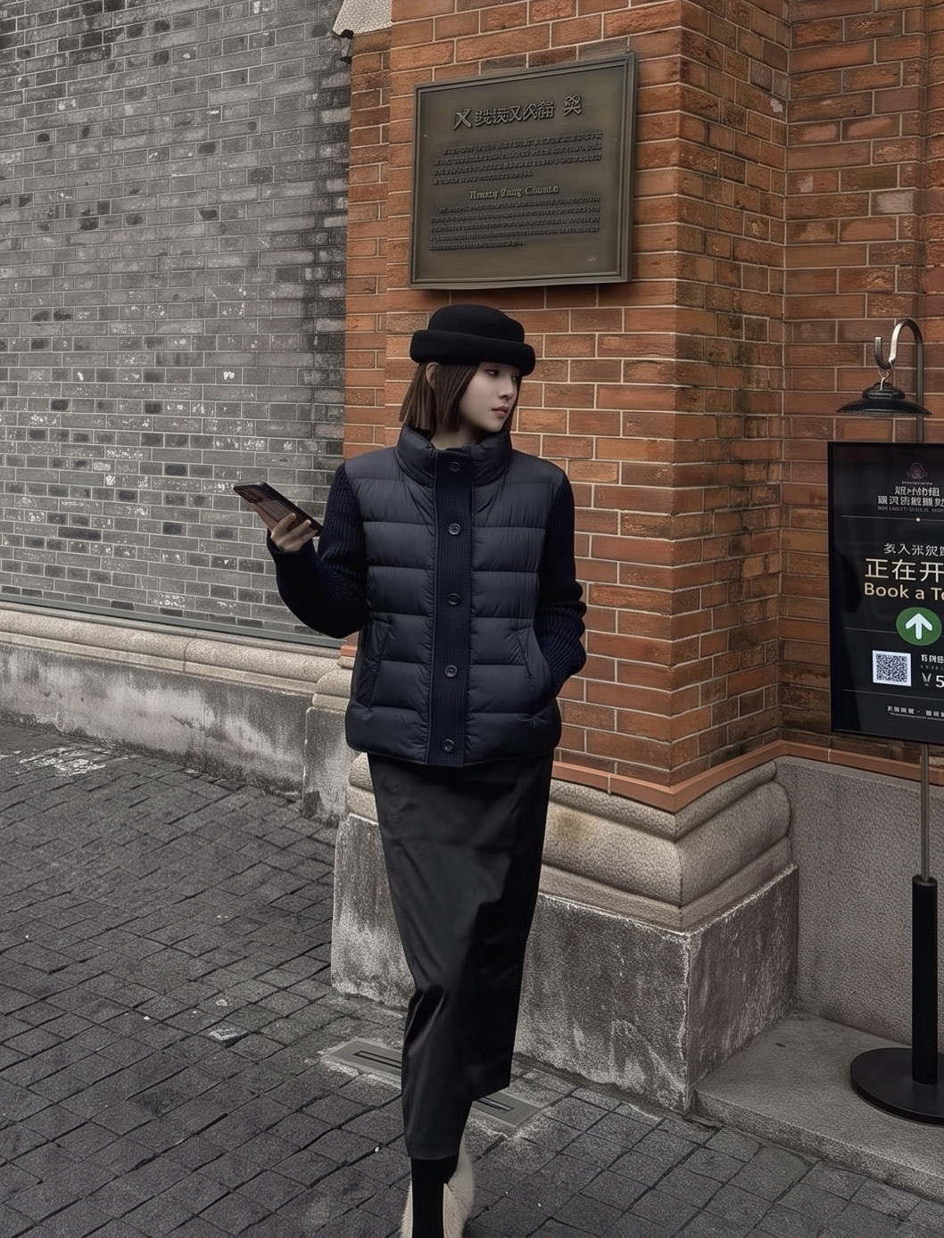 Brun 26fw wool contract down jacket