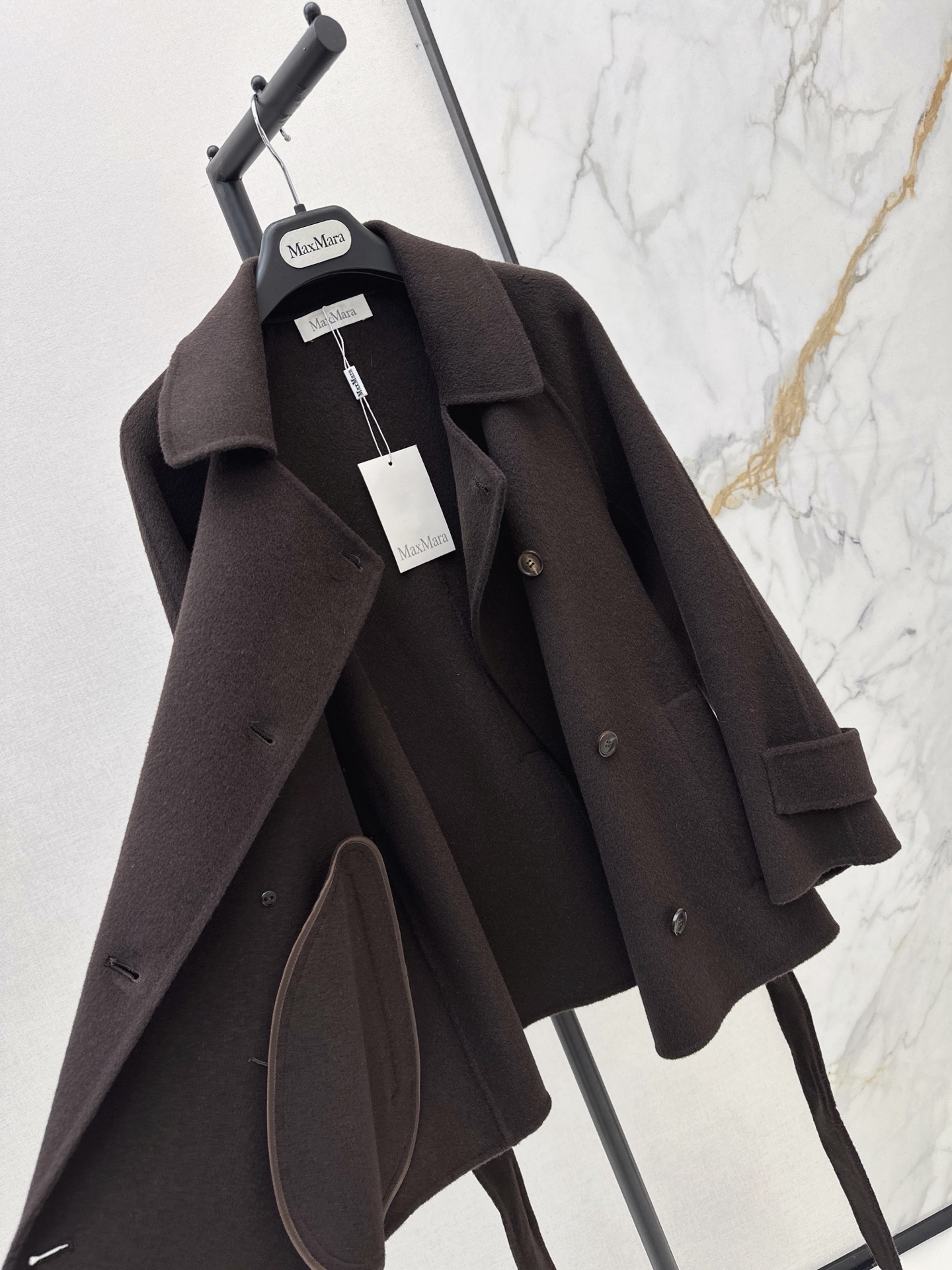 Max 26fw belted double button overcoats