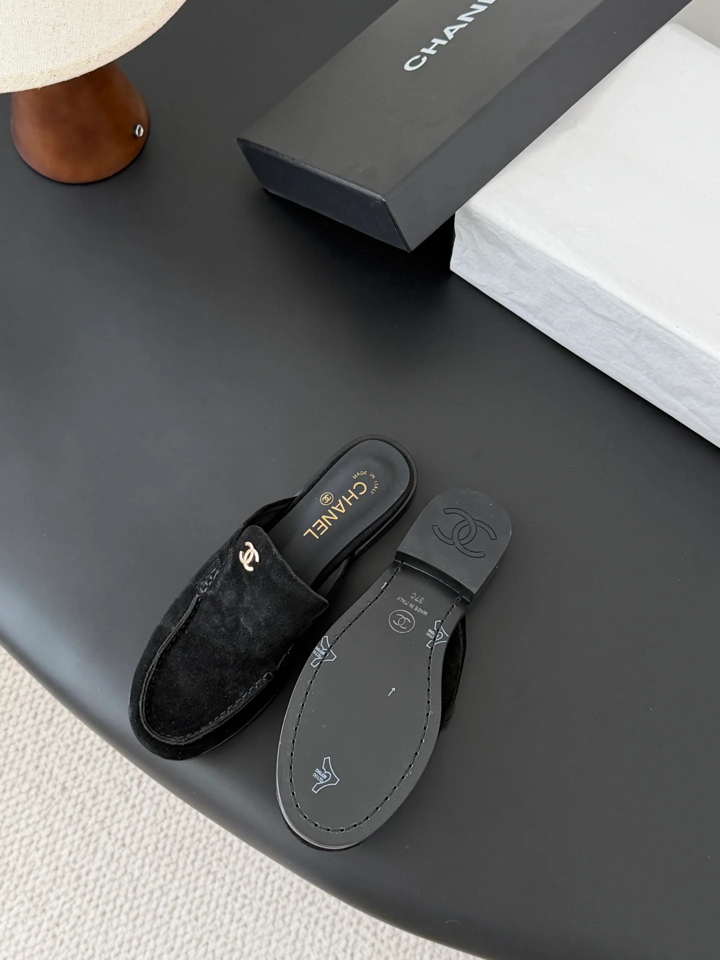 Chan 26ss slip-on loafer mules