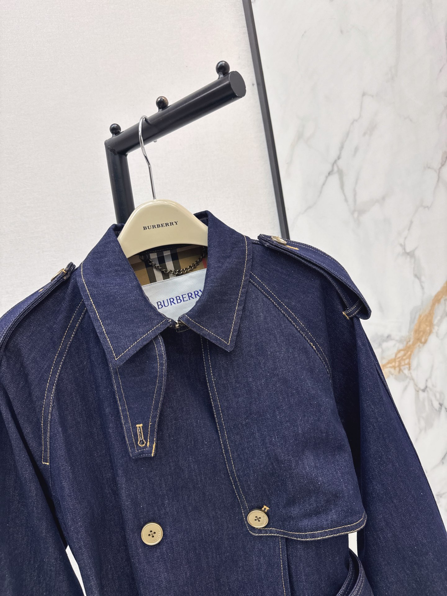 Bur 26fw belted denim jacket