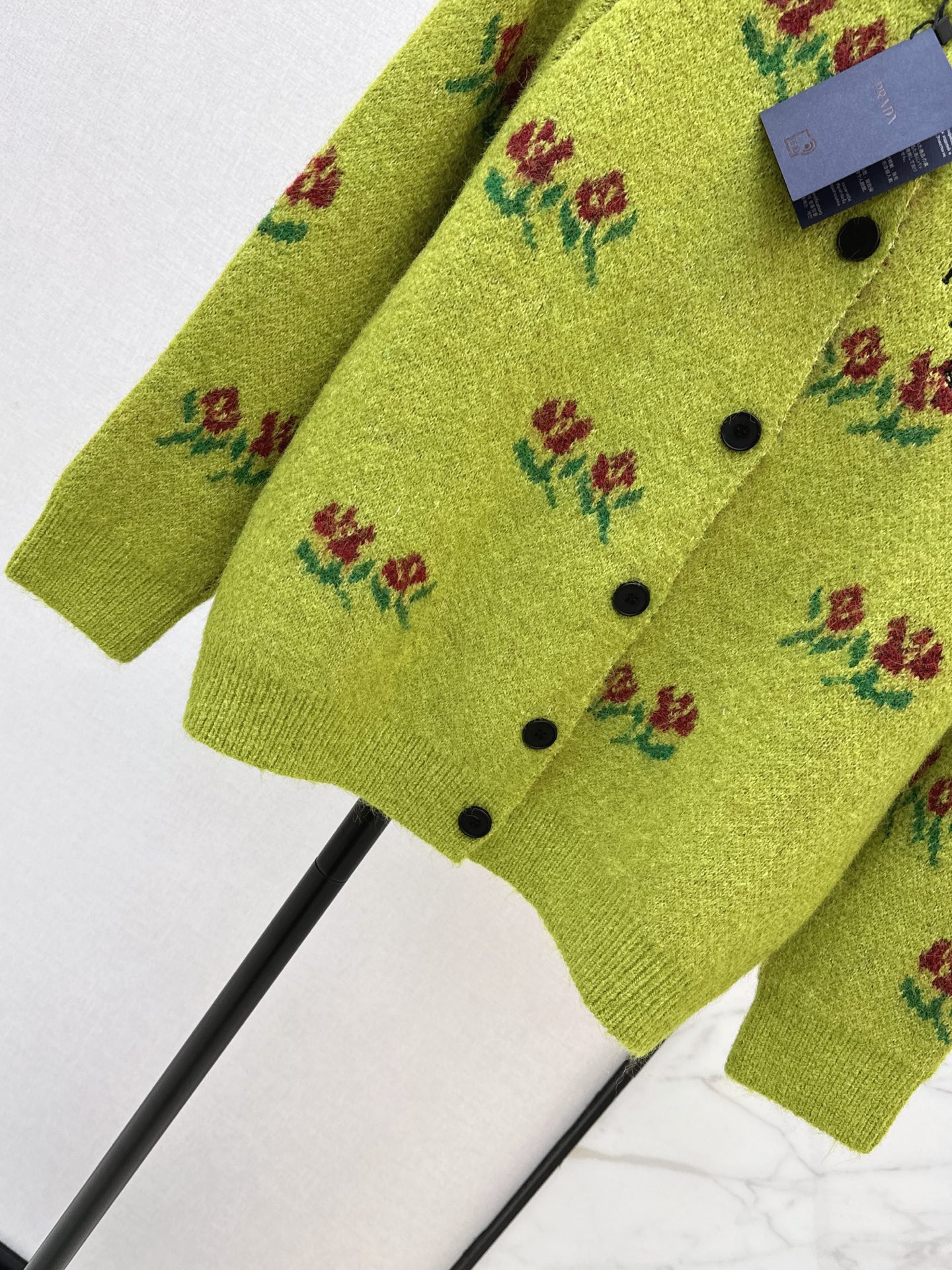 Pra 26fw floaral jacquard cardigan