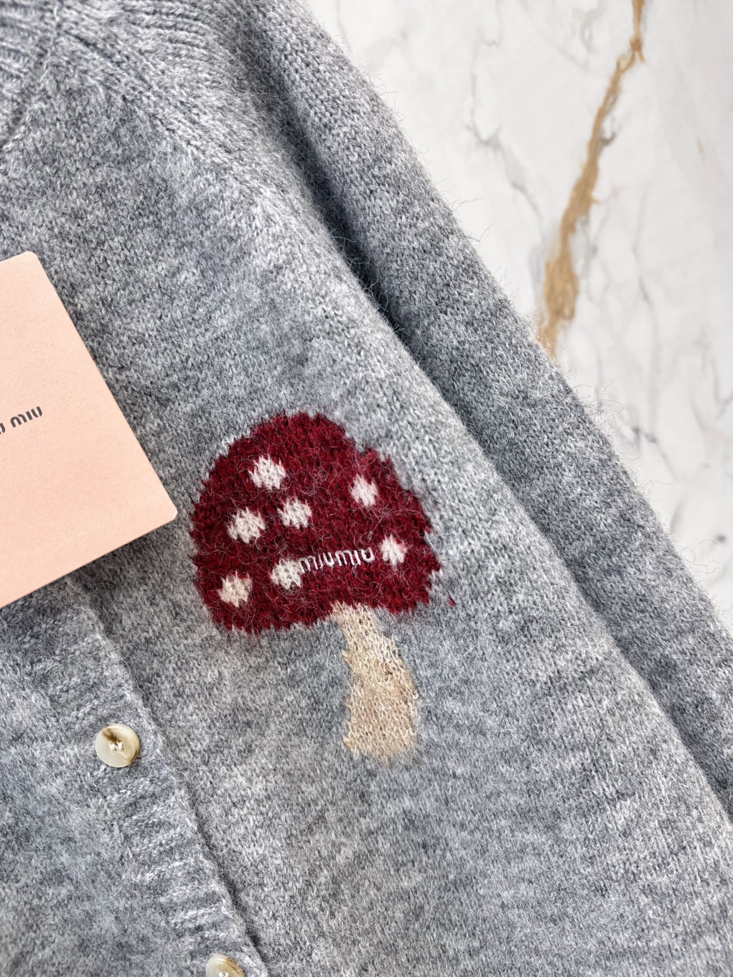Miu 26fw jacquard knit cardigan