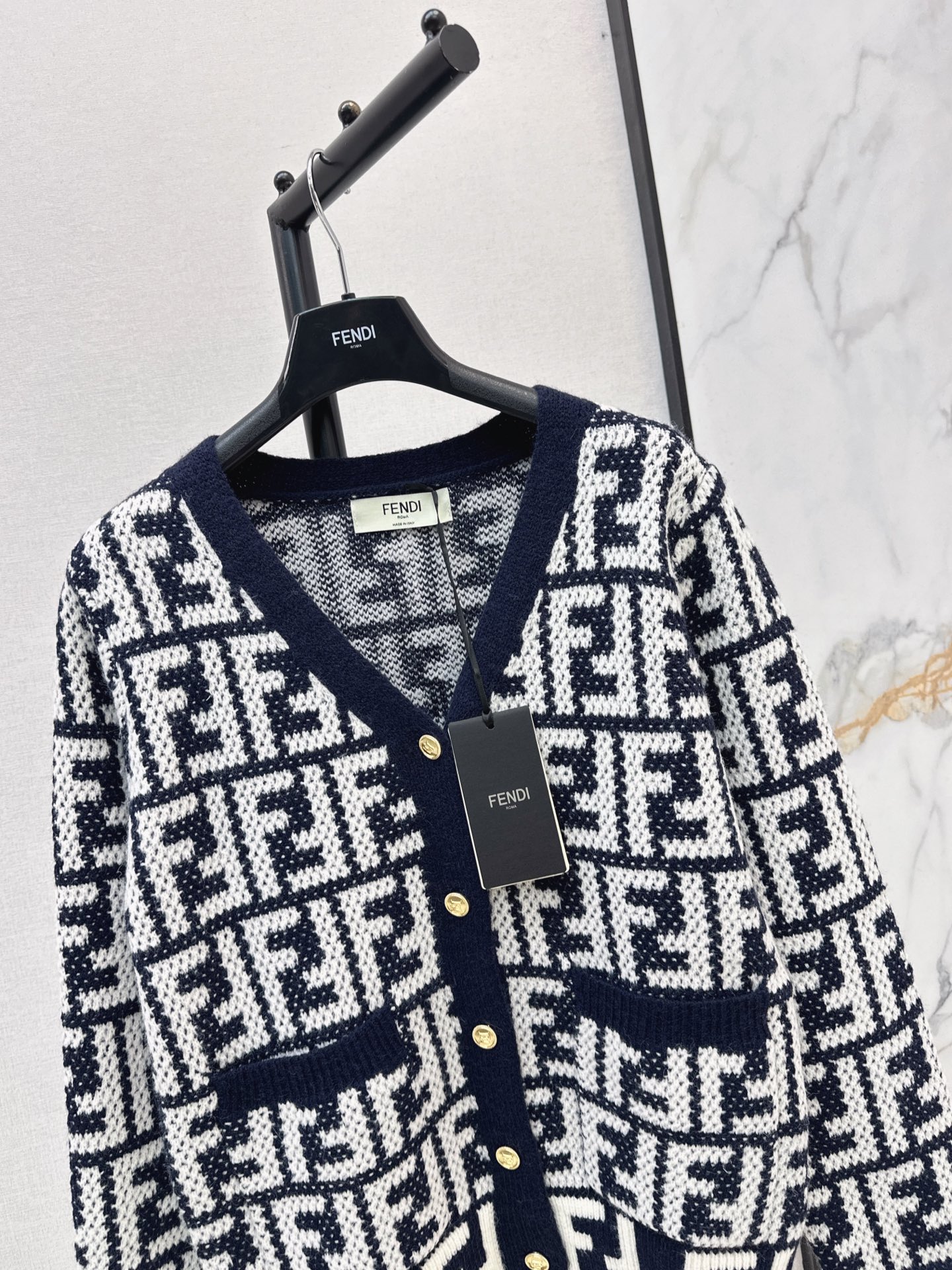 Fen 26fw jacquard cardigan