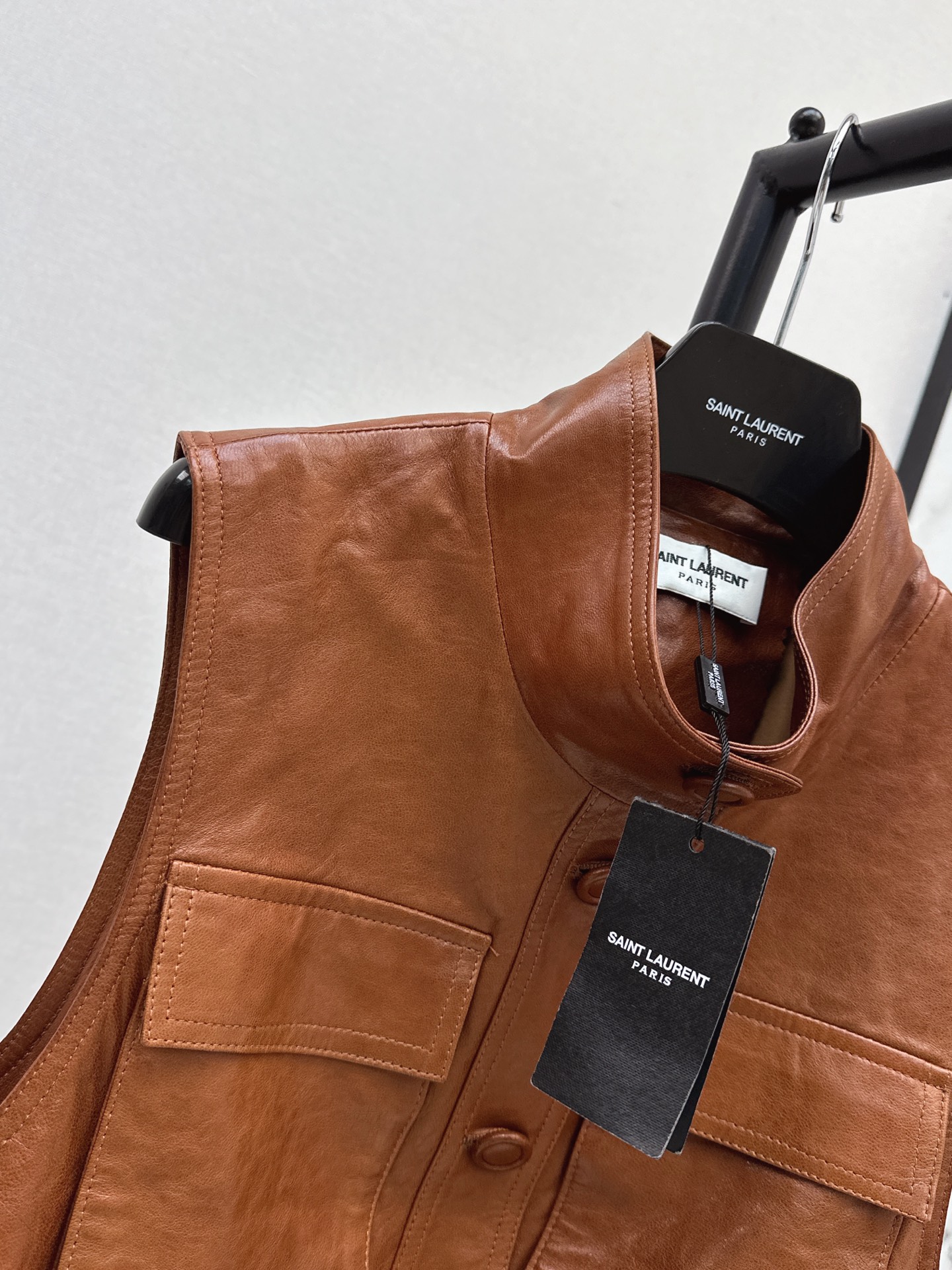 Sain 26fw leather vest jacket