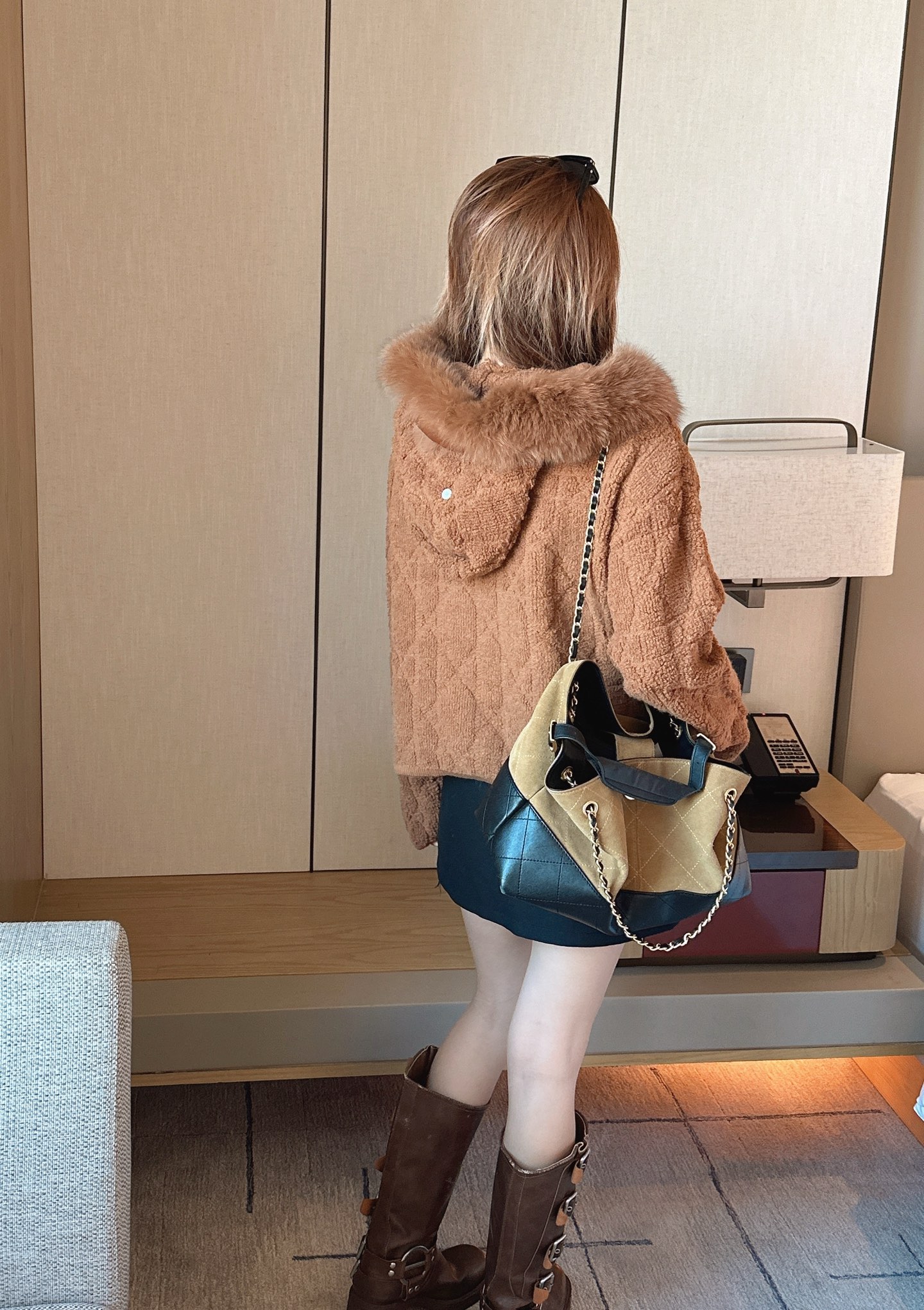 CD 26fw fur-trim hooded jacket