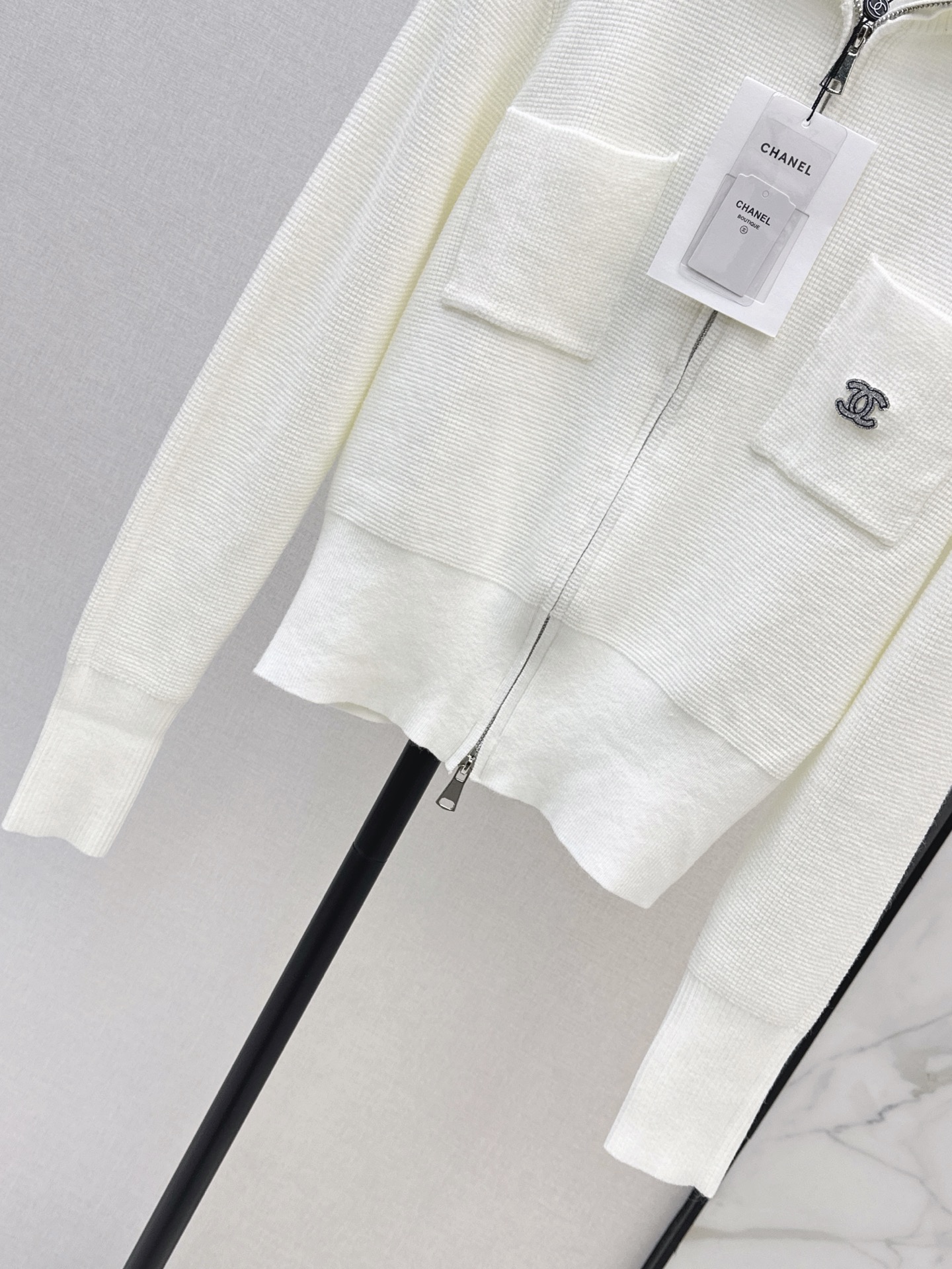 Chan 26fw zip-up knit cardigan