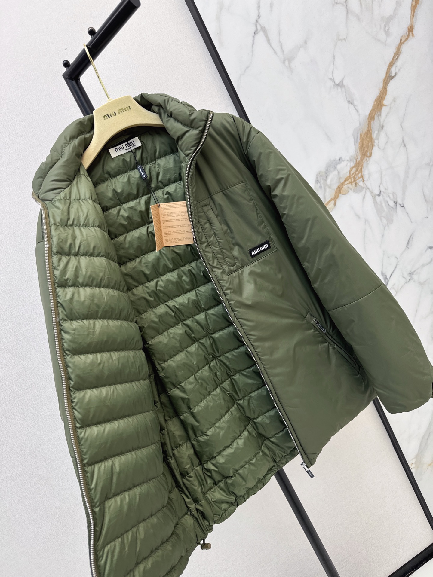 Miu 26fw zip-up down jacket