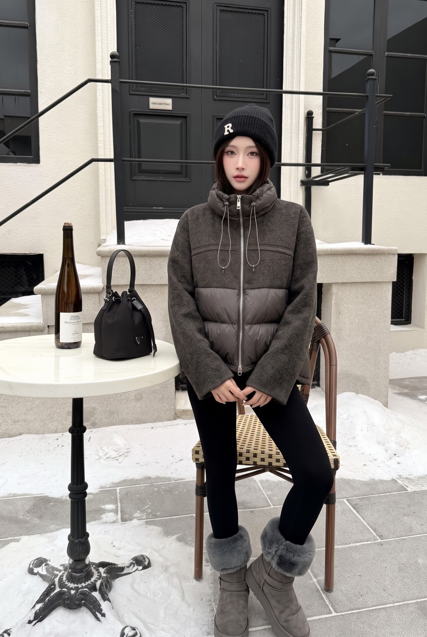 Max 26fw wool contract down jacket